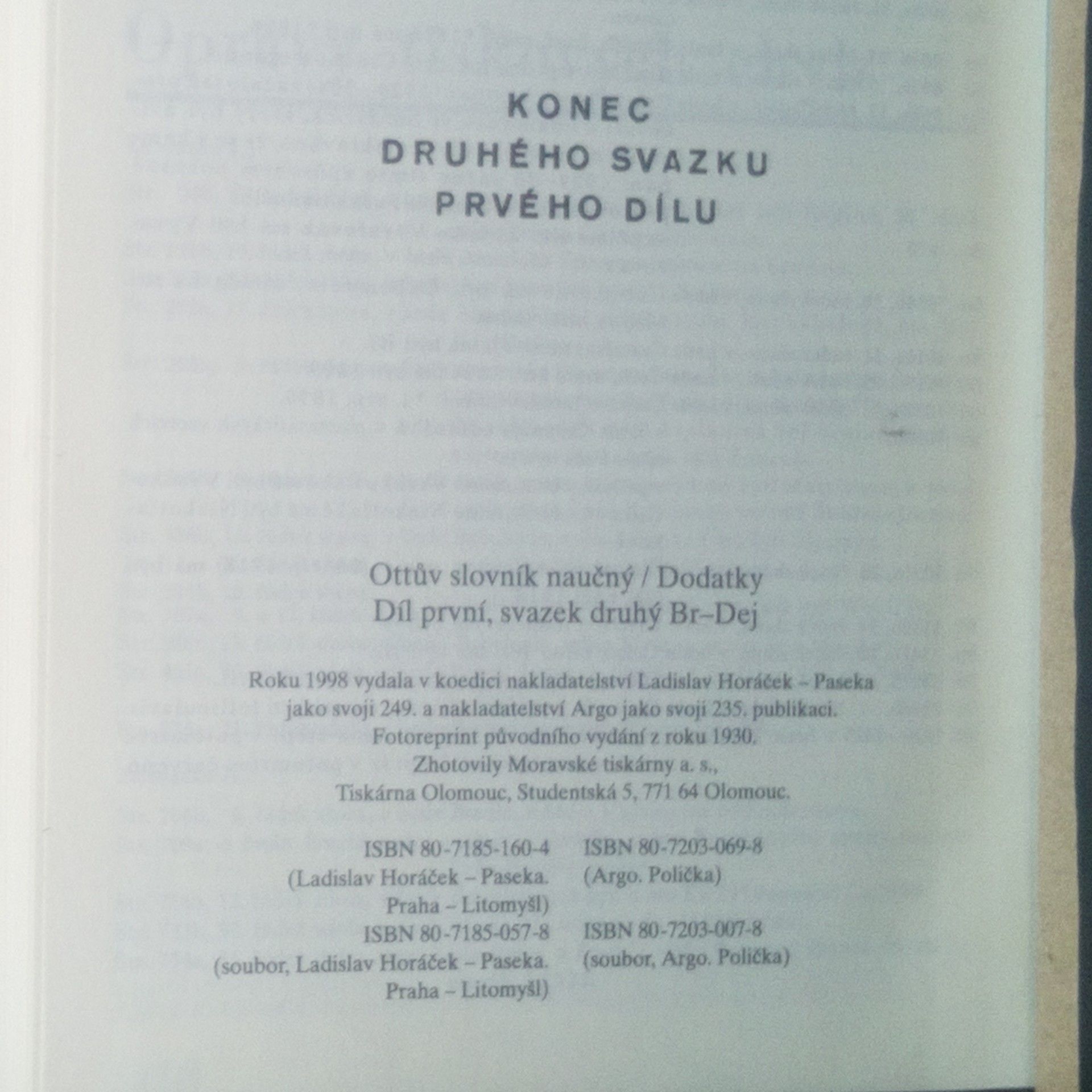 Autorenkollektiv Ottův slovník naučný. Dodatky Br-Dej I, 2