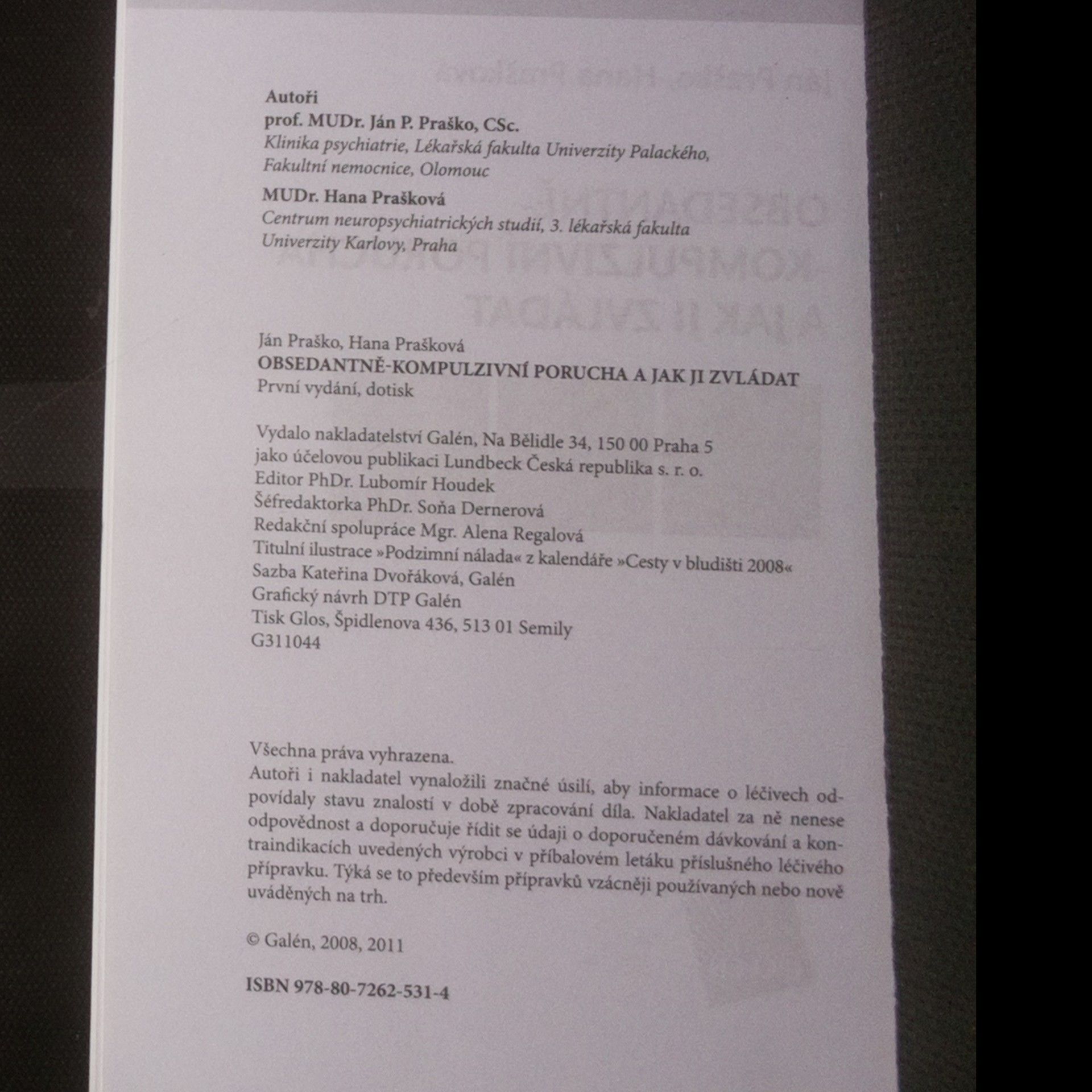 Ján Praško Pavlov Obsedantně-kompulzivní porucha a jak ji zvládat