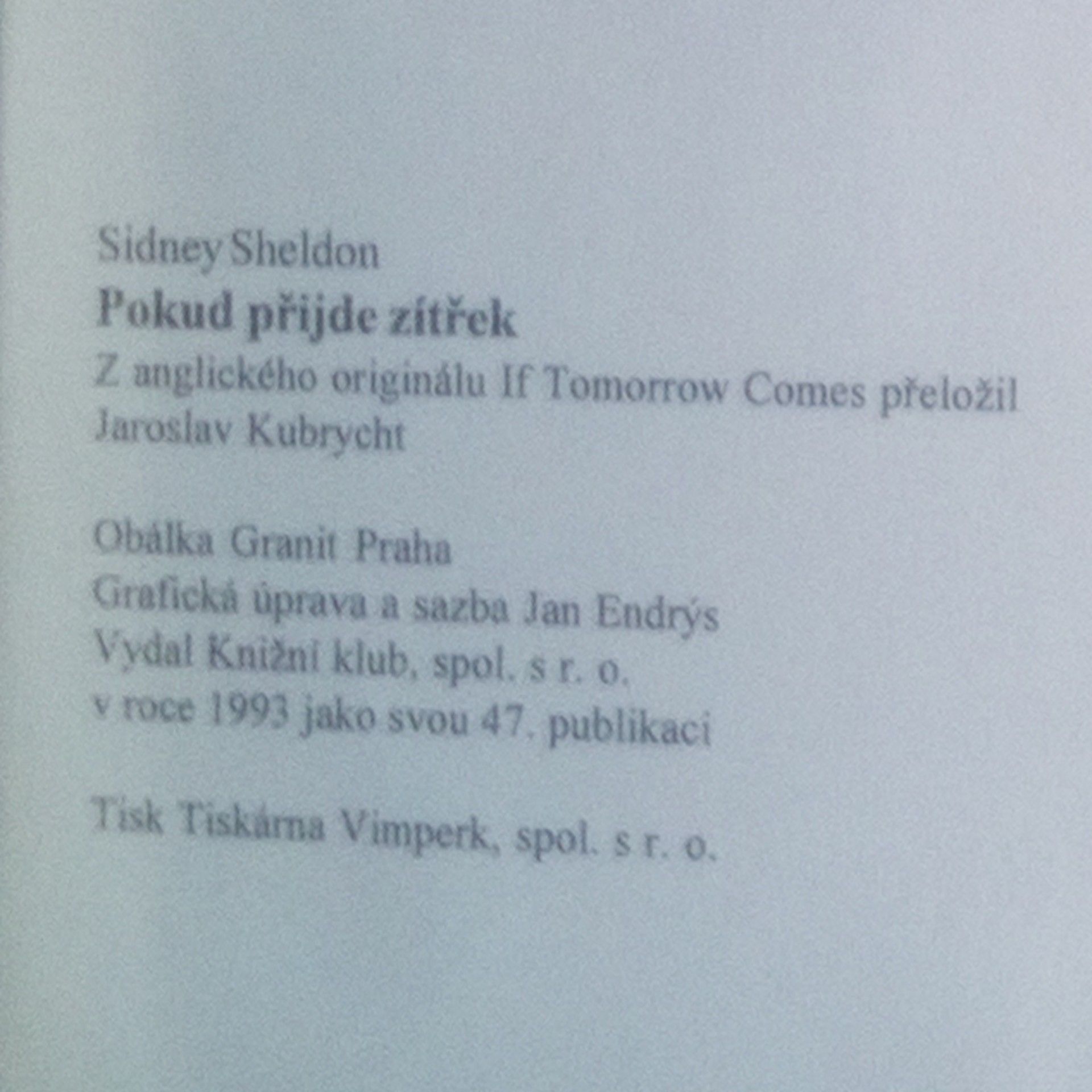 Sidney Sheldon Pokud přijde zítřek