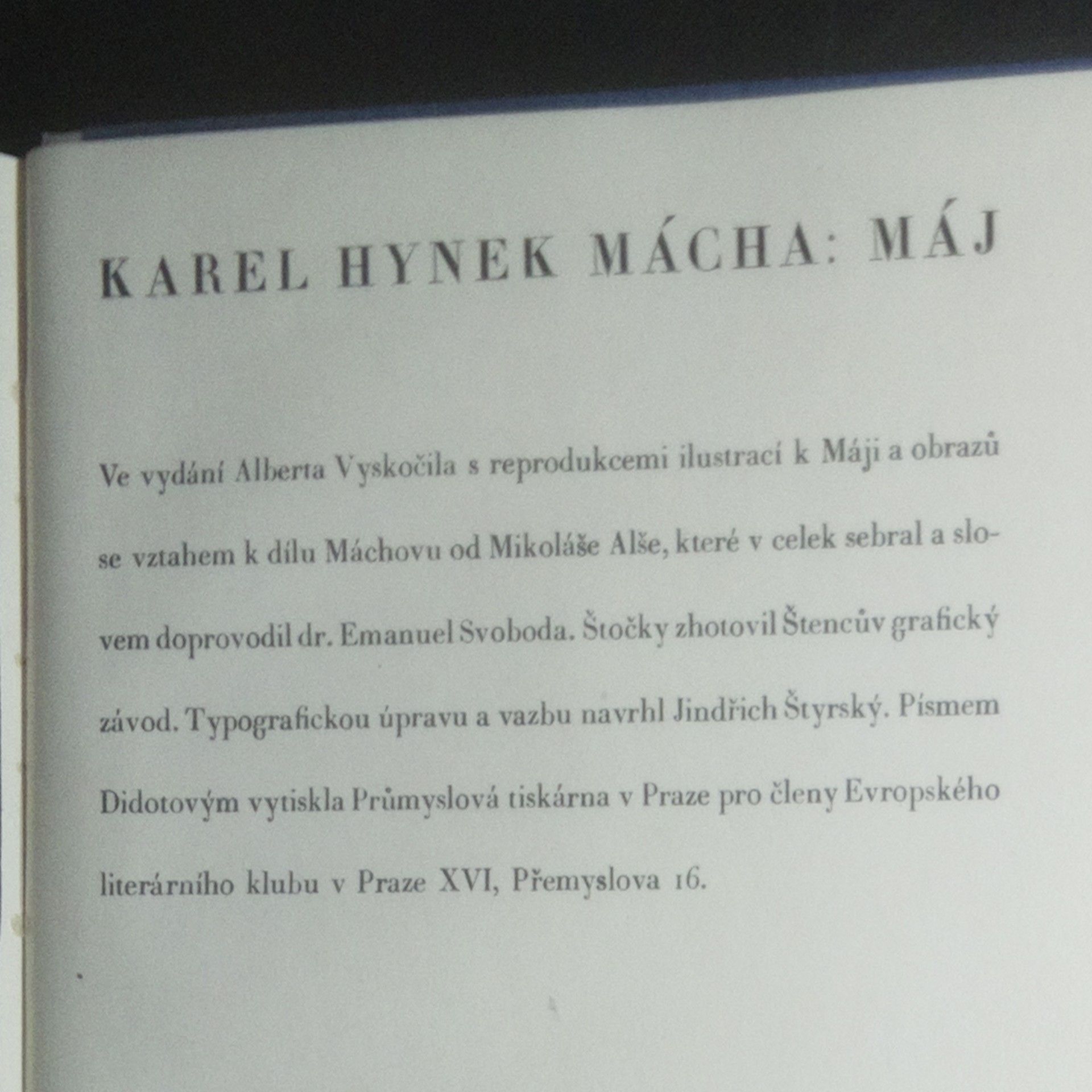 Karel Hynek Mácha Máj
