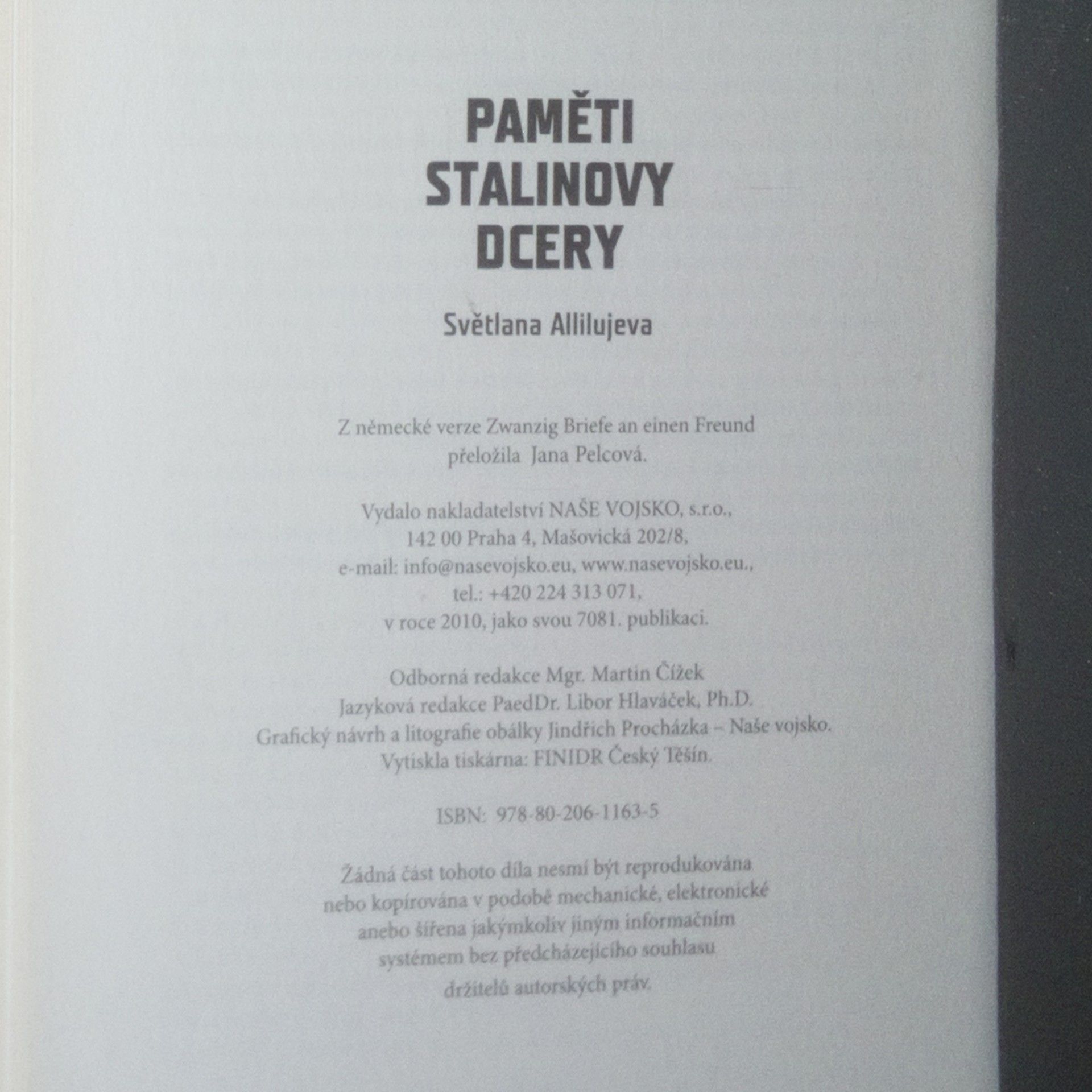 Světlana Allilujevová Paměti Stalinovy dcery
