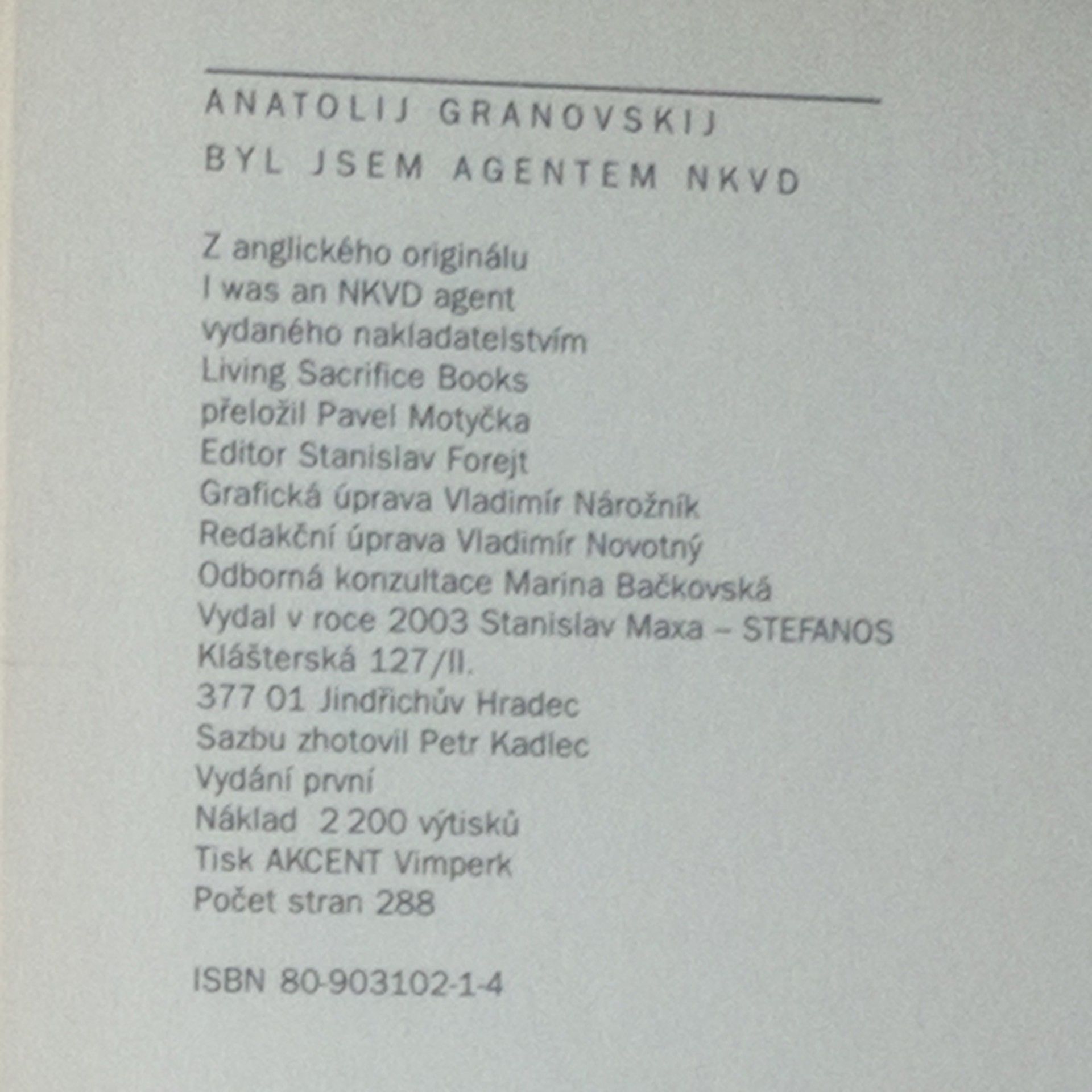 Anatoli Granovsky Byl jsem agentem NKVD