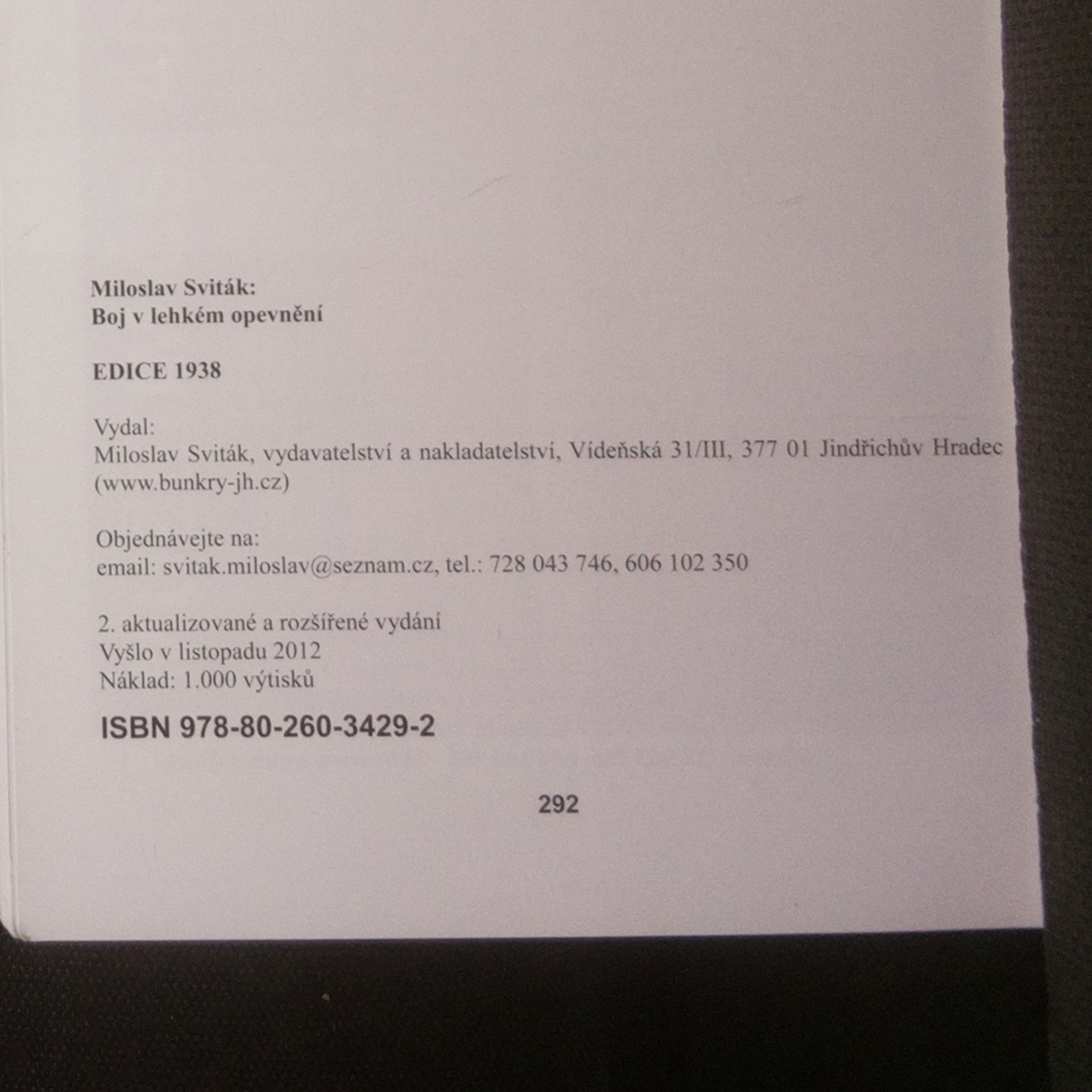 Miloslav Sviták Boj v lehkém opevnění