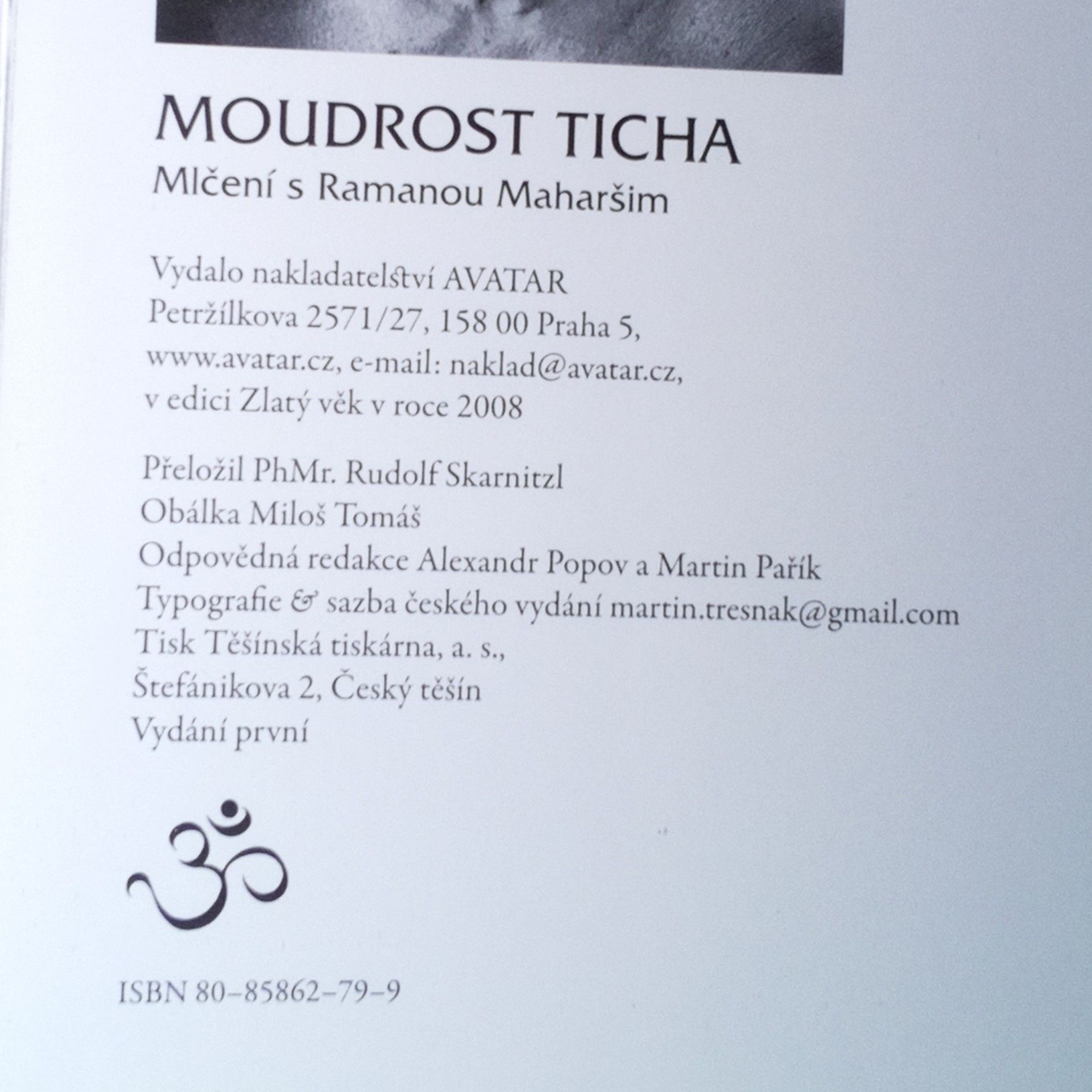 Rudolf Skarnitzl Moudrost ticha. Mlčení s Ramanou Maharšim