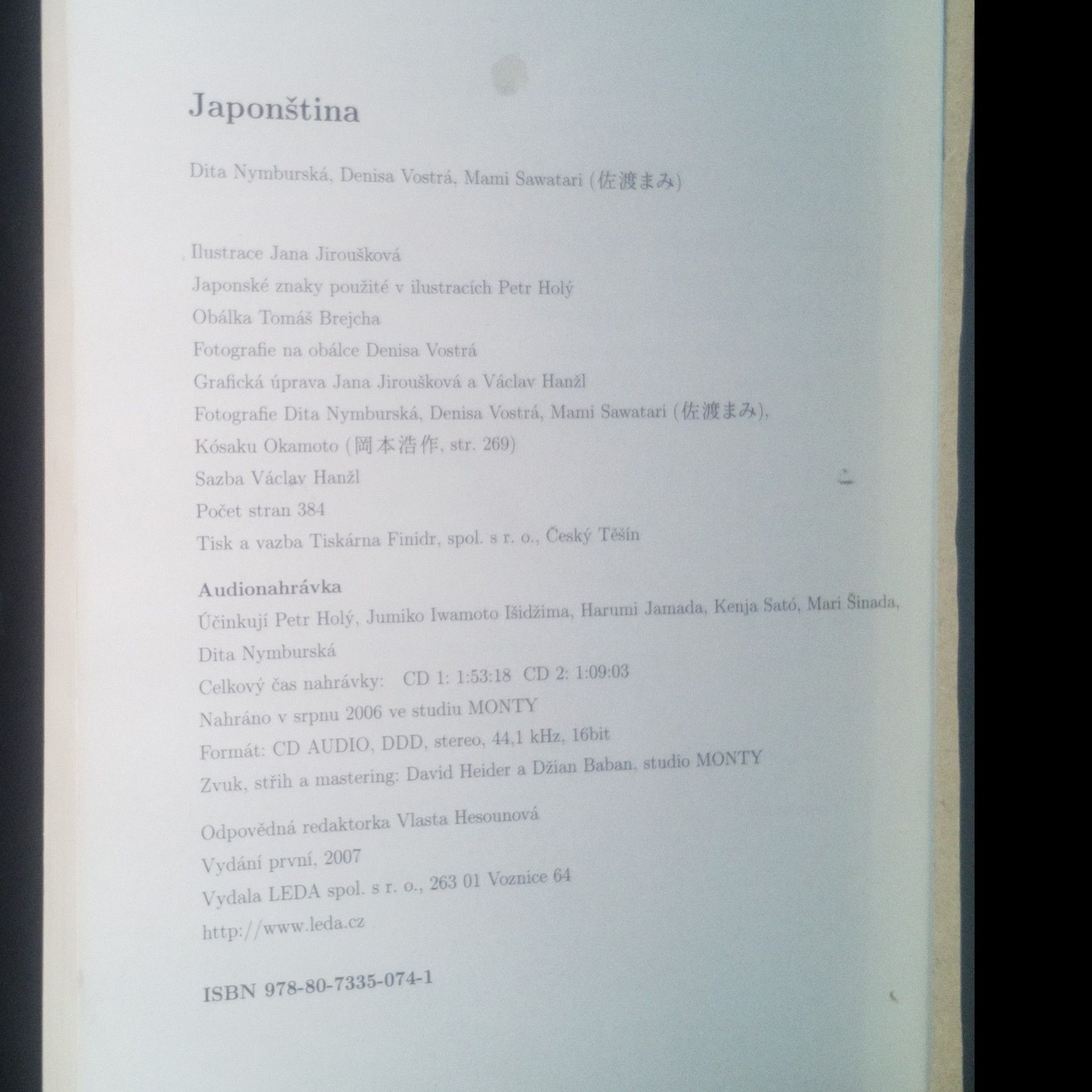 Dita Nymburská Japonština - Učebnice, Písmo, Slovníčky a klíč