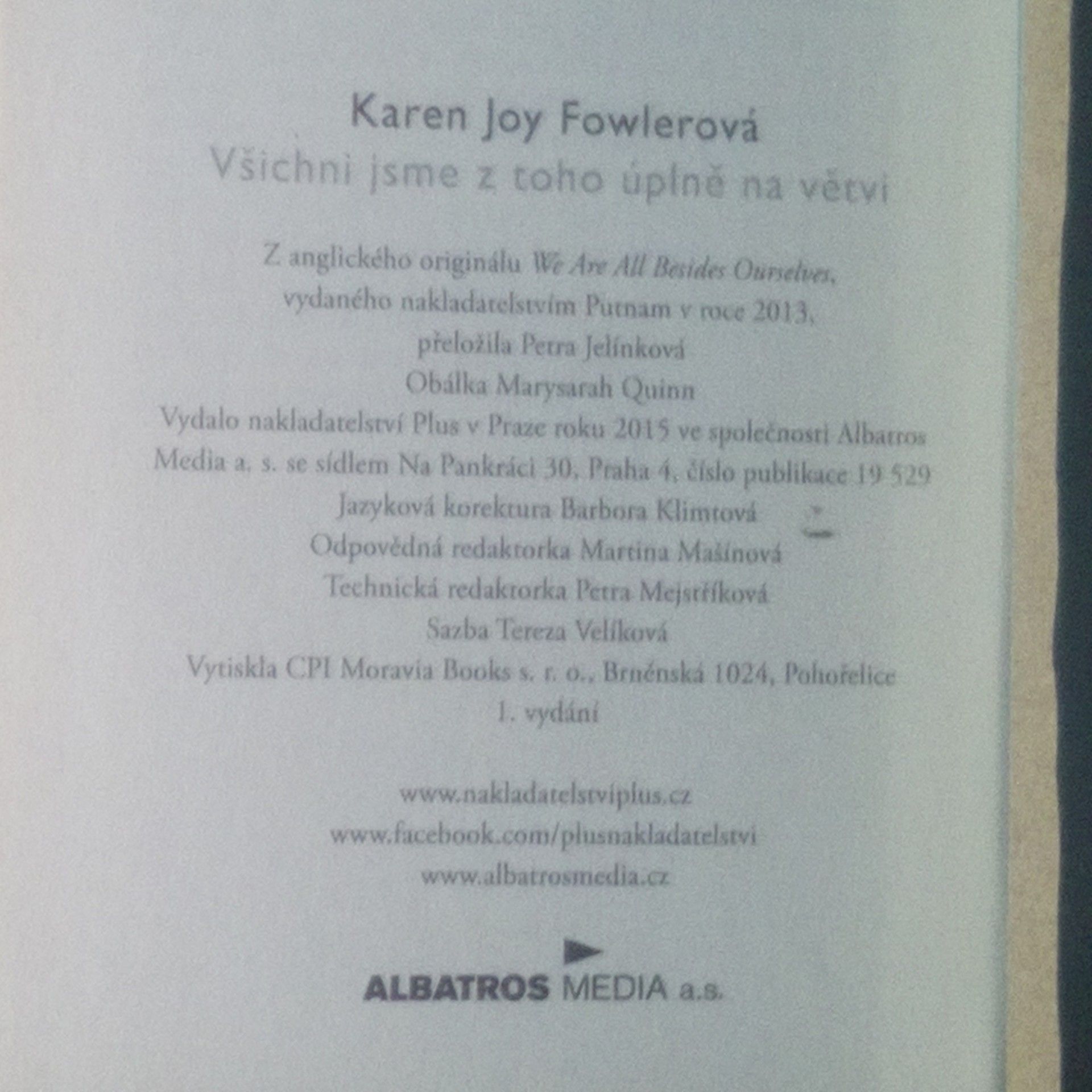 Karen Joy Fowler Všichni jsme z toho úplně na větvi