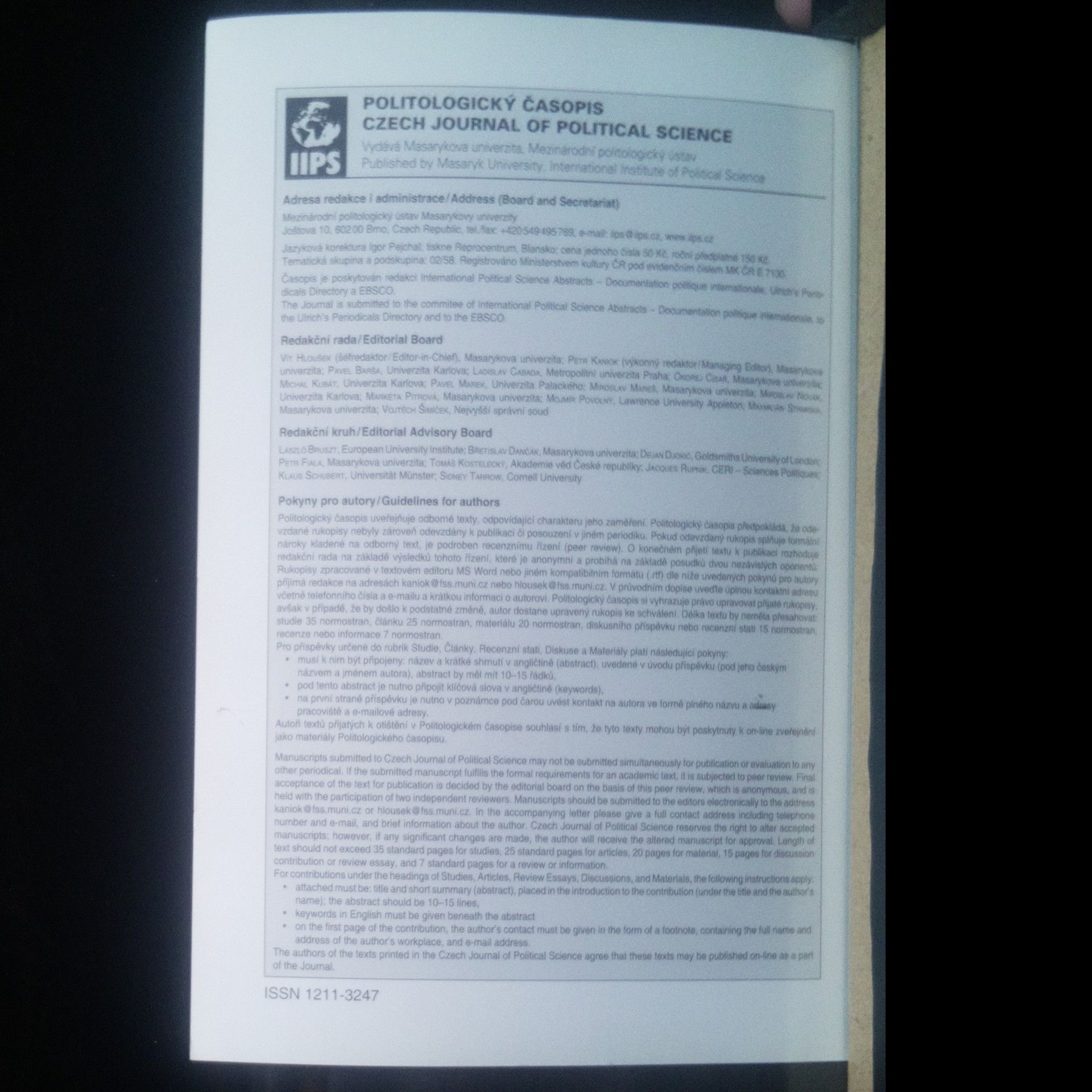 Autorenkollektiv Politologický časopis roč. XVIII. č. 1 (2011)