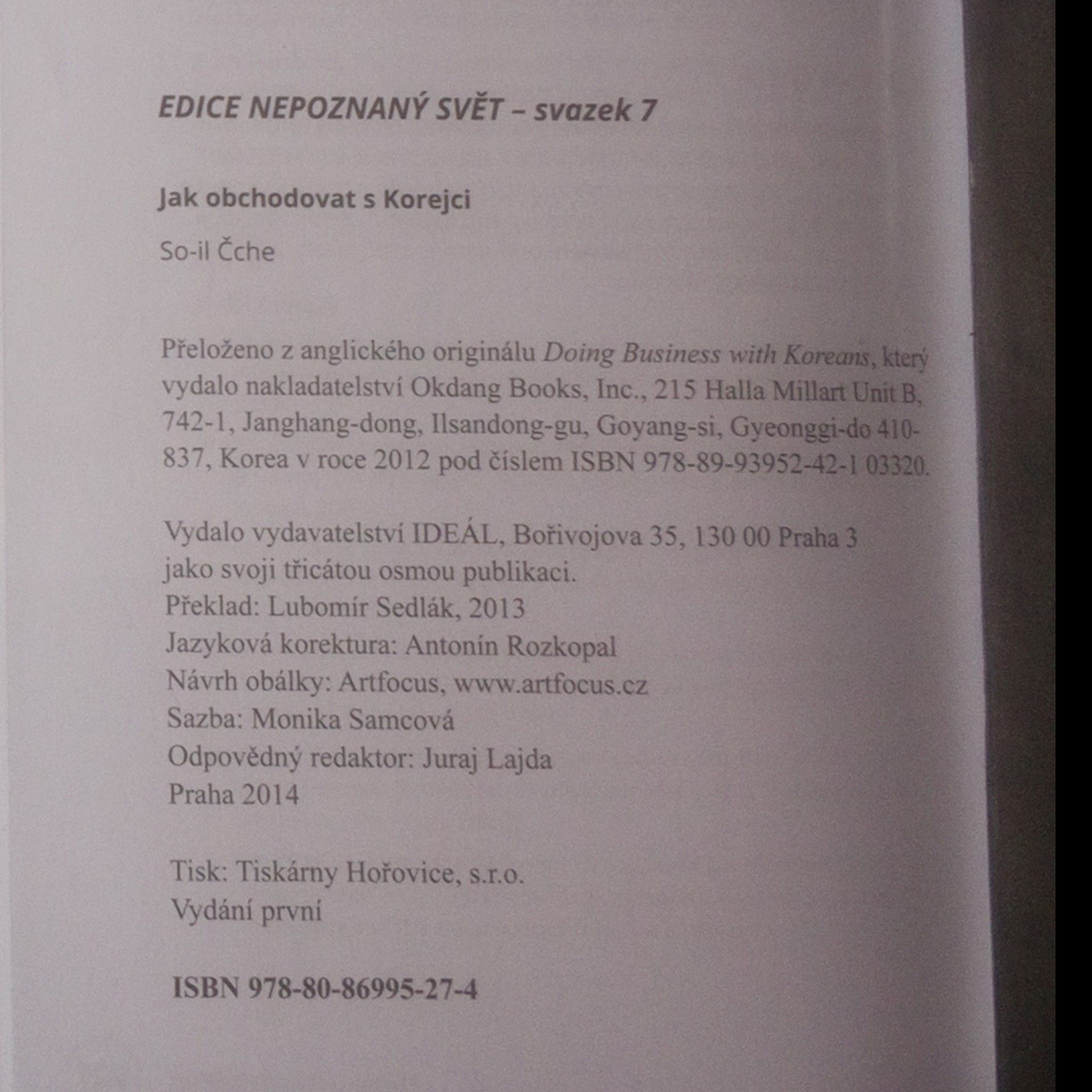 Sŏil Čchä Jak obchodovat s Korejci