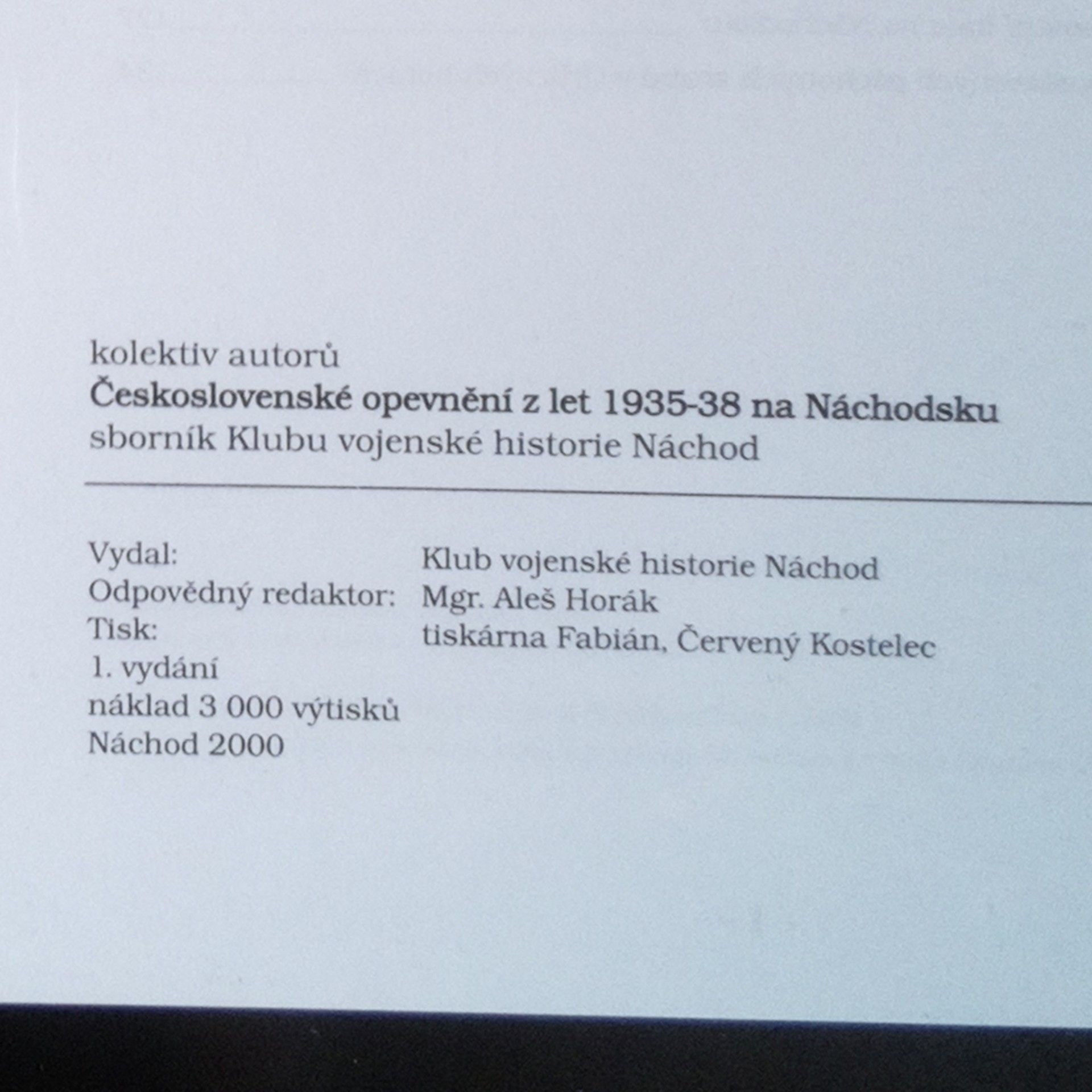 Ladislav Čermák Československé opevnění z let 1935-38 na Náchodsku