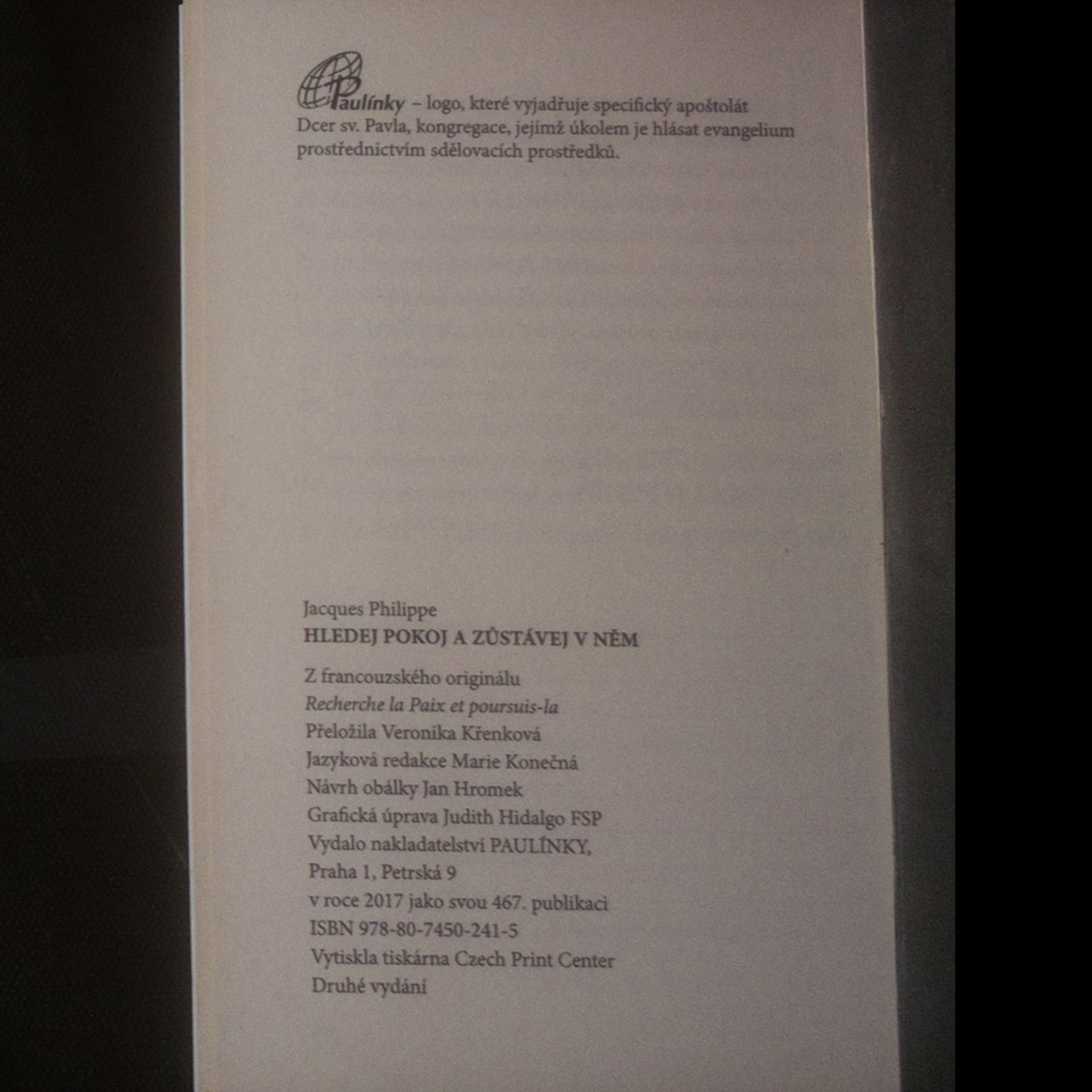 Jacques-Philippe Saint-Gérand Hledej pokoj a zůstávej v něm