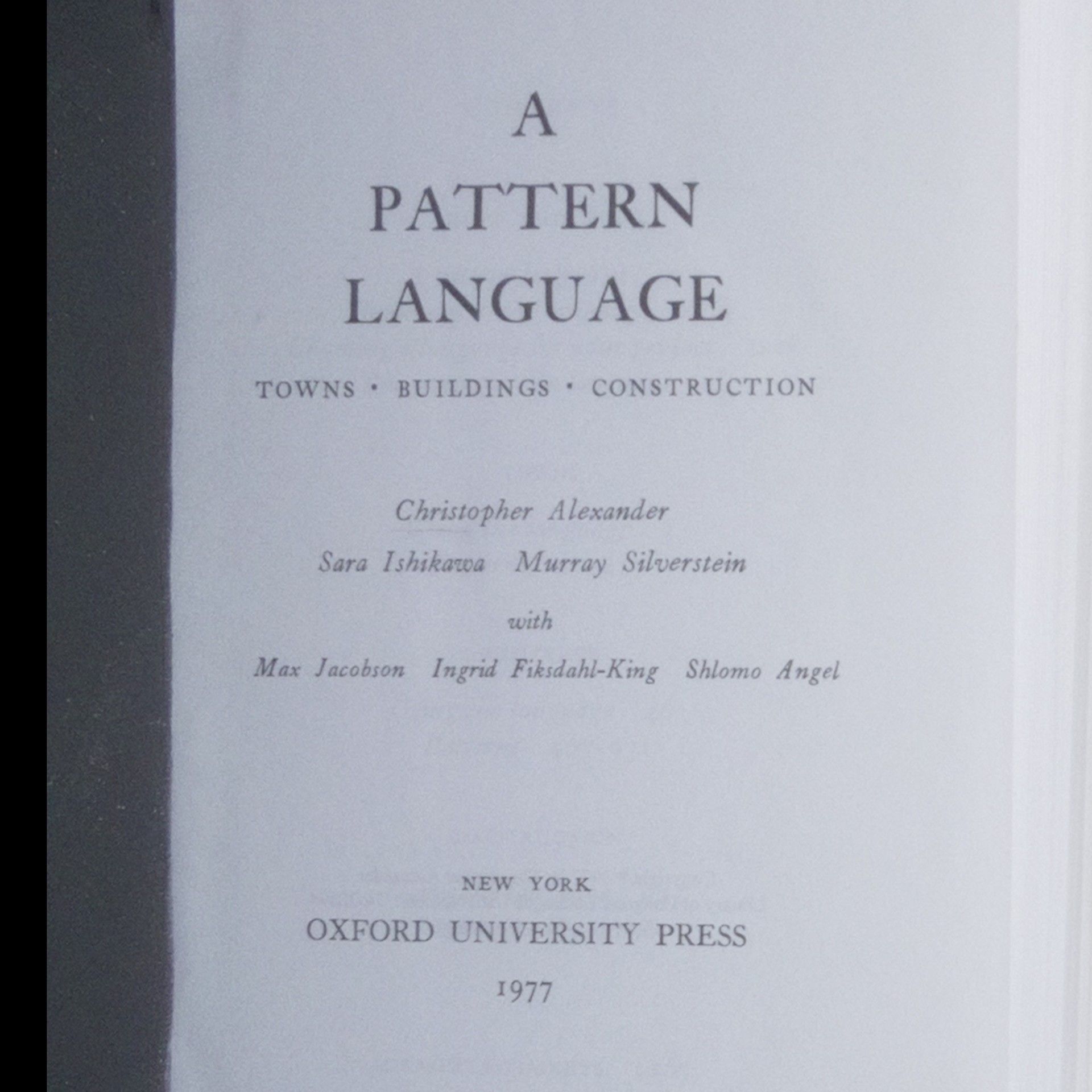 Christopher Alexander A pattern language