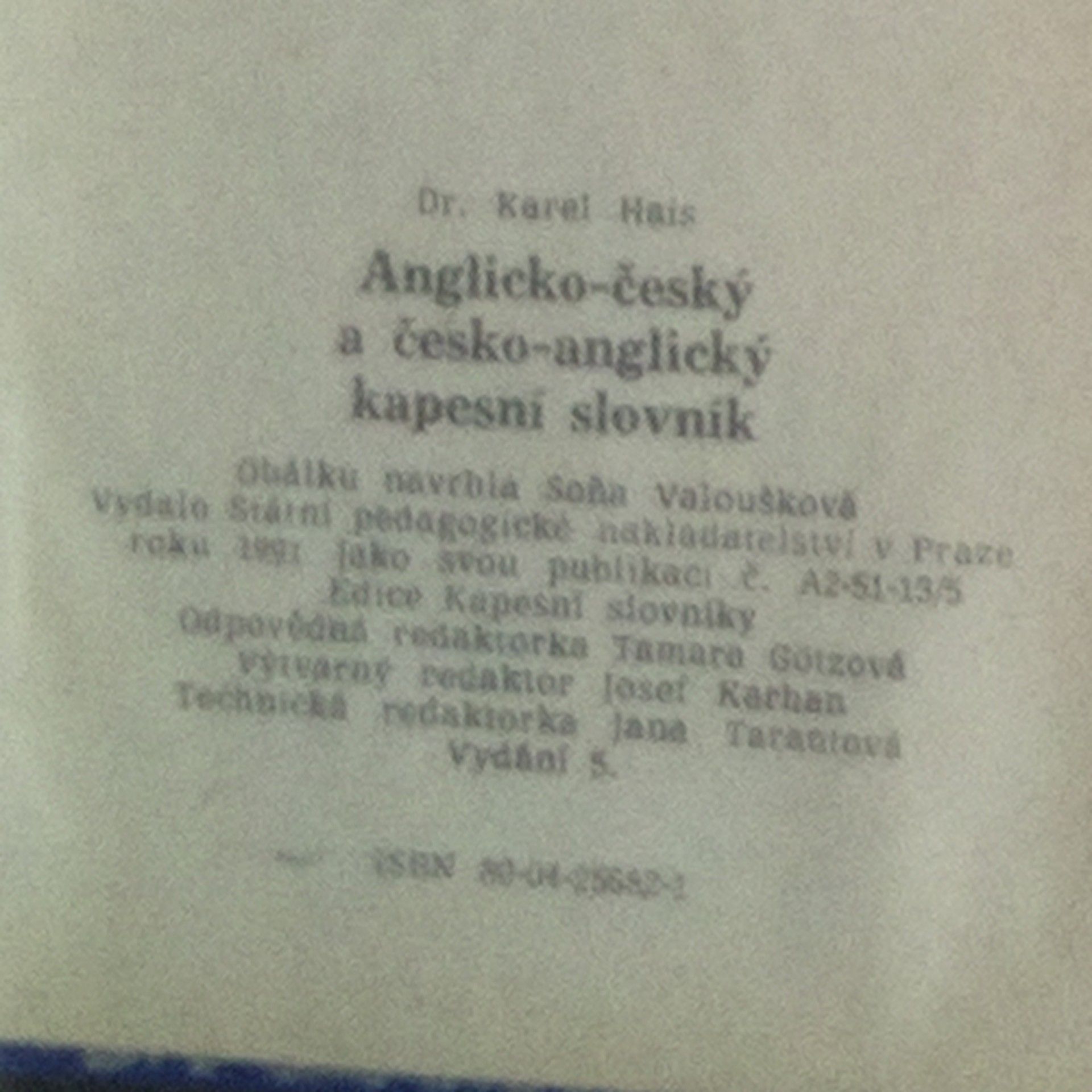 Karel Hais Anglicko-český. Česko-anglický kapesní slovník