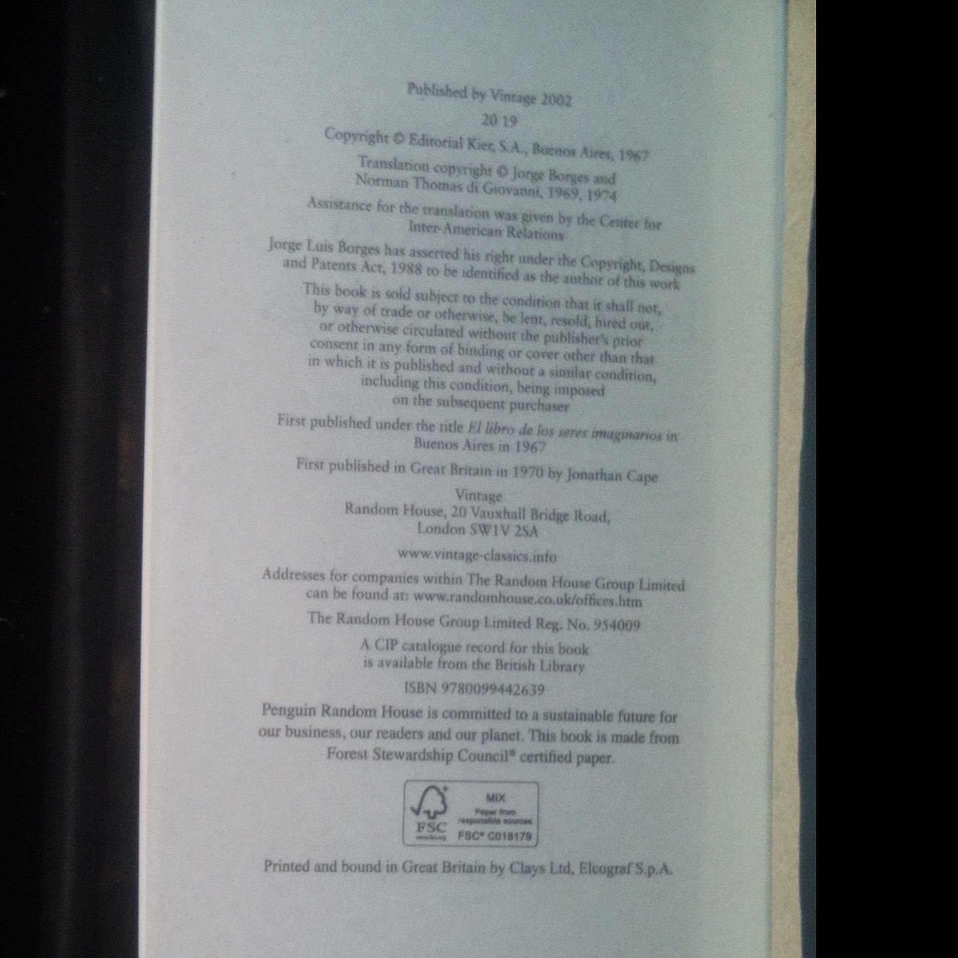 Jorge Luis Borges The Book of Imaginary Beings