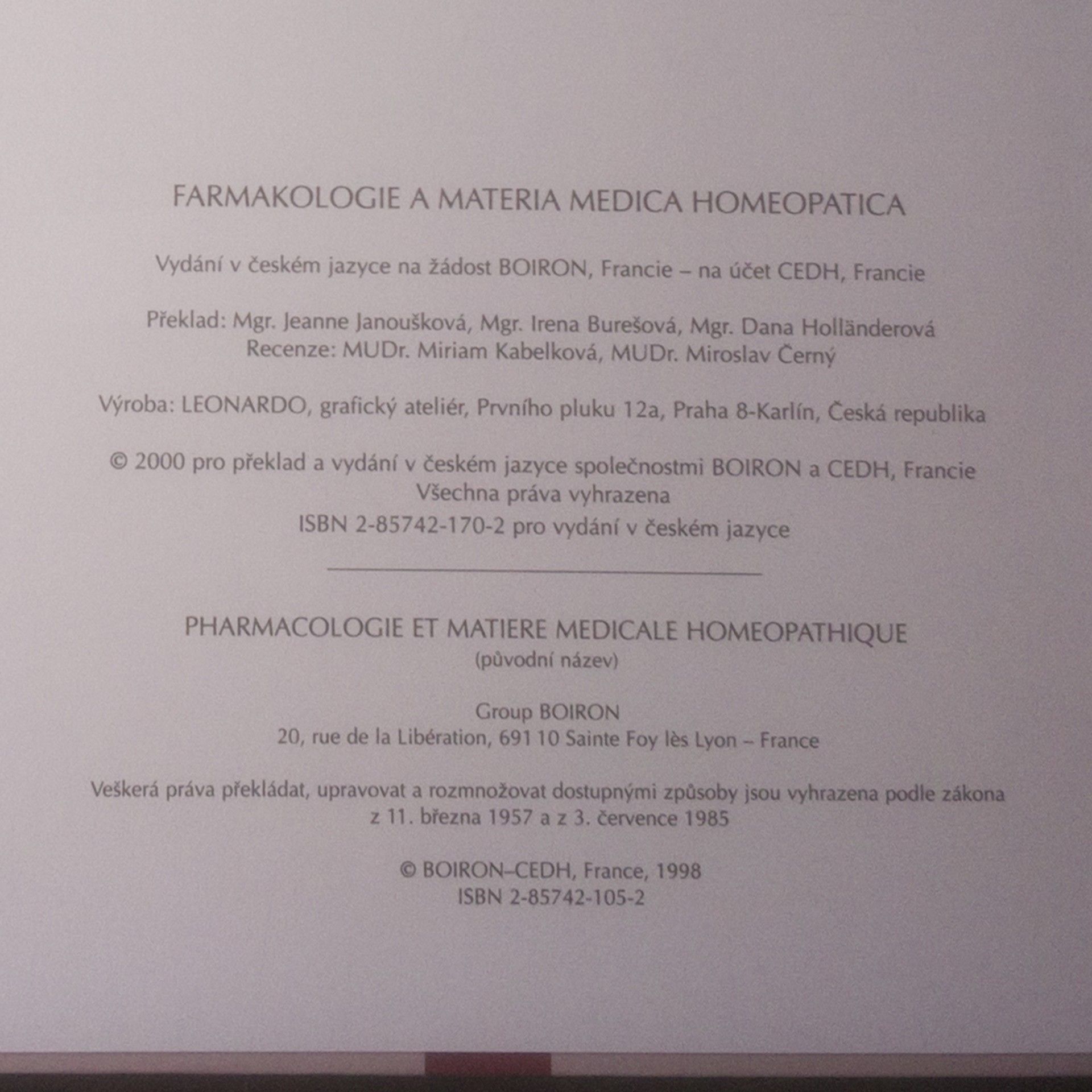 Autorenkollektiv Farmakologie a materia medica homeopatica