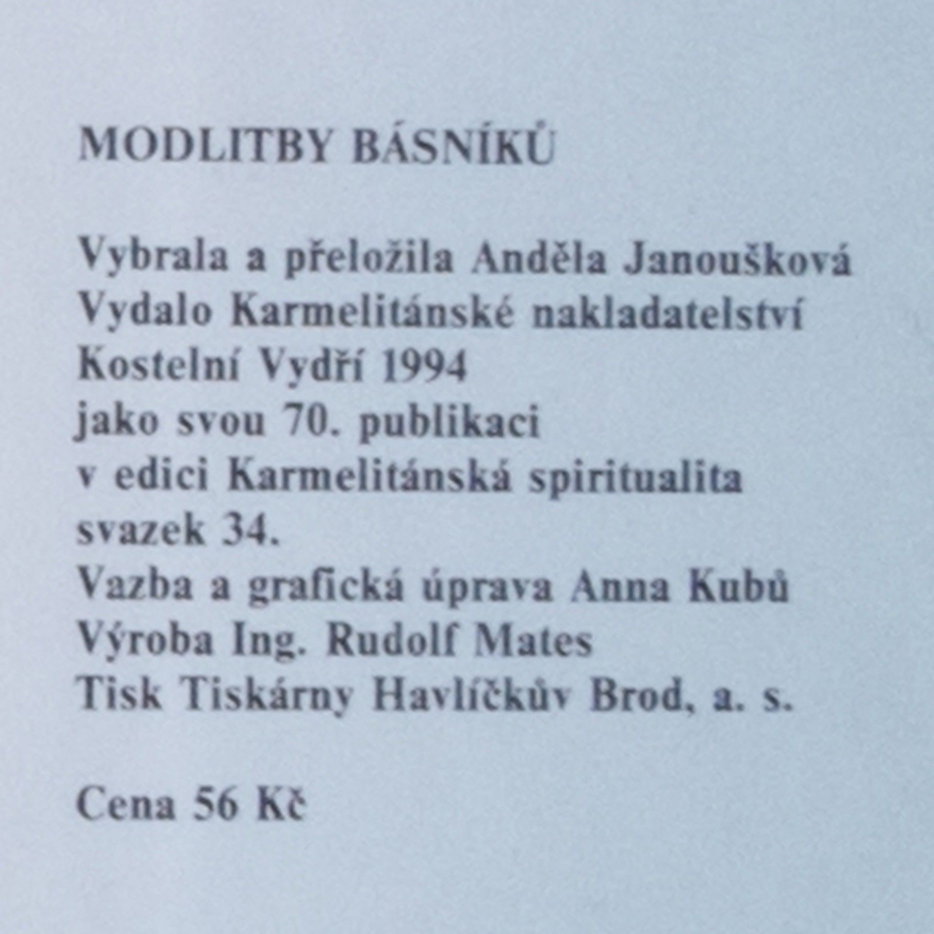 Kolektiv autorů Modlitby básníků