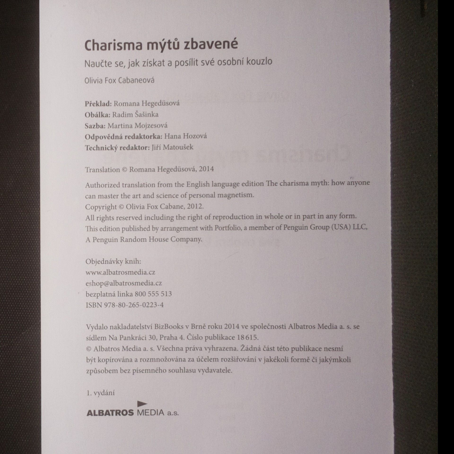 Olivia Fox Cabane Charisma mýtů zbavené