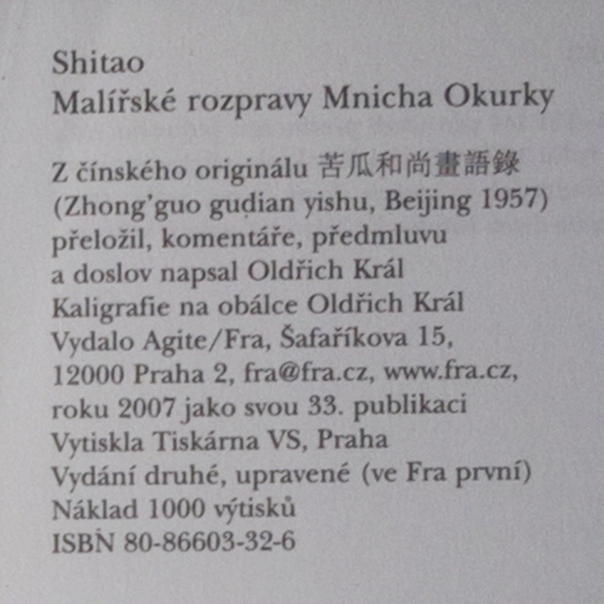 Shitao Malířské rozpravy Mnicha Okurky