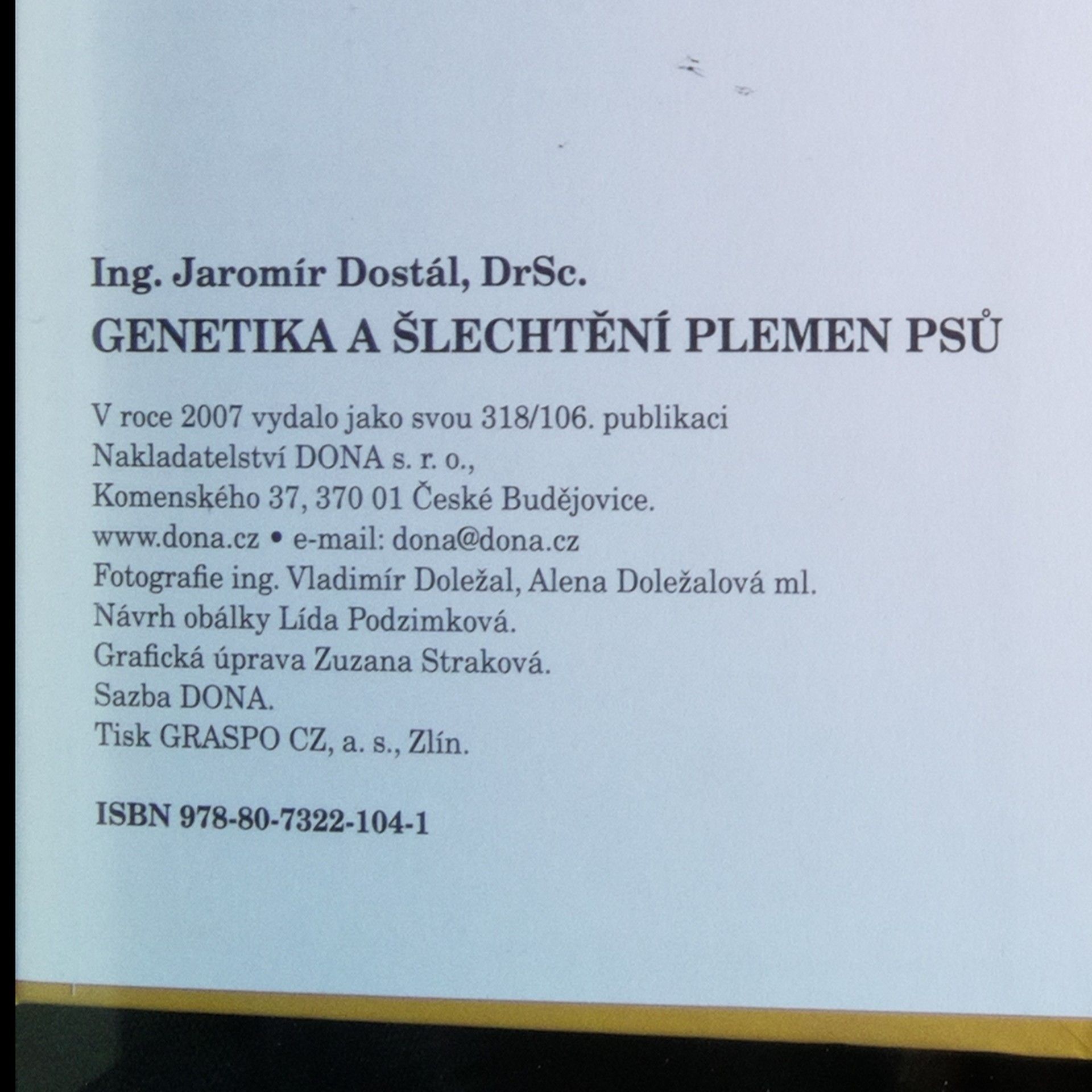 Jaromír Dostál Genetika a šlechtění plemen psů