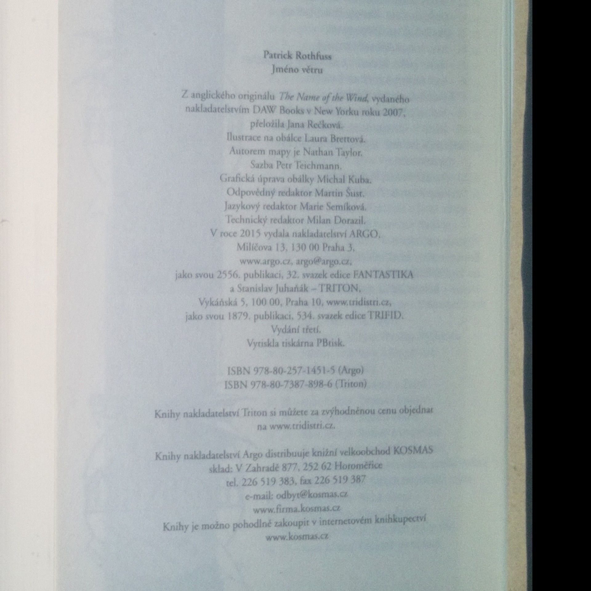 Patrick Rothfuss Jméno větru