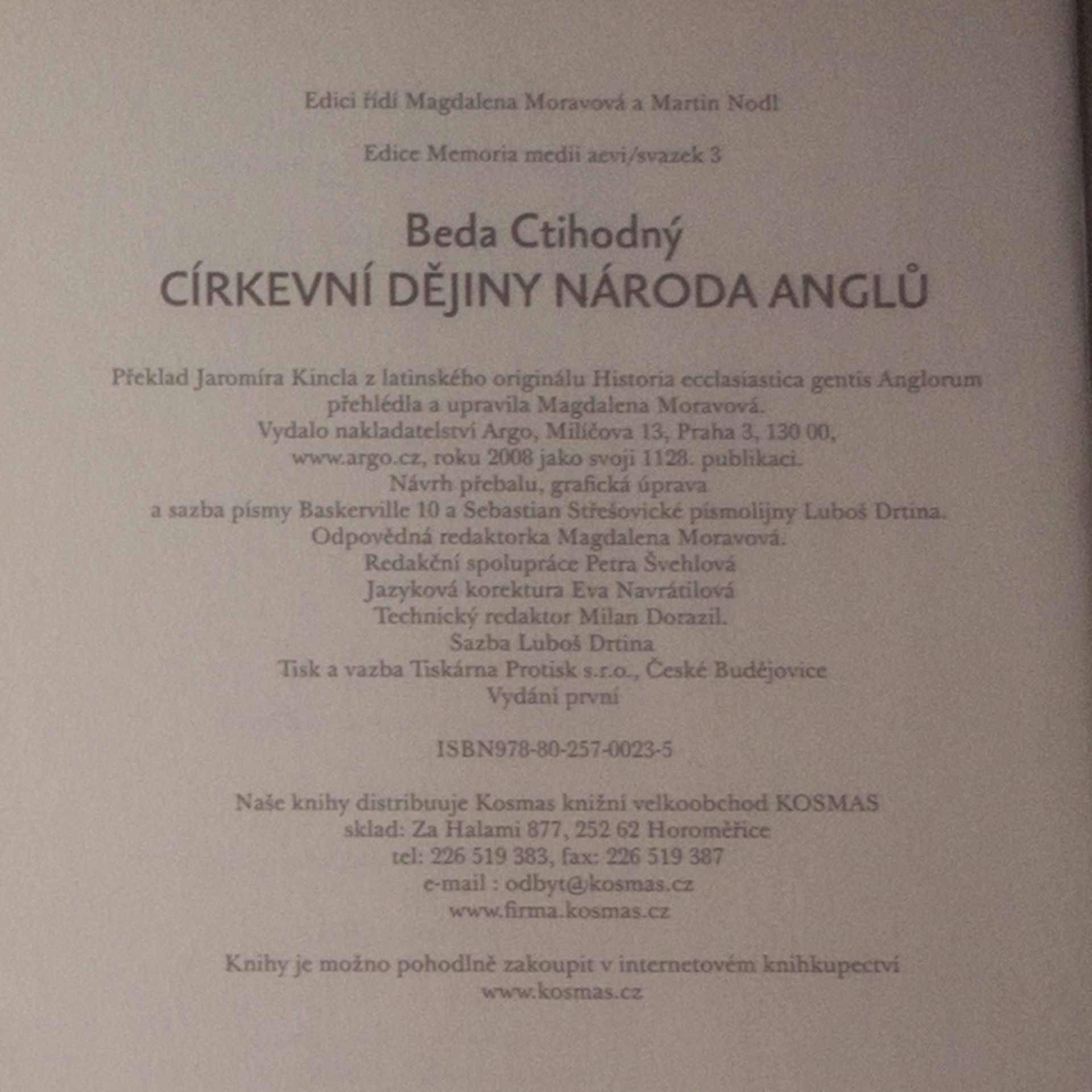 Jaromír Kincl Církevní dějiny národa Anglů
