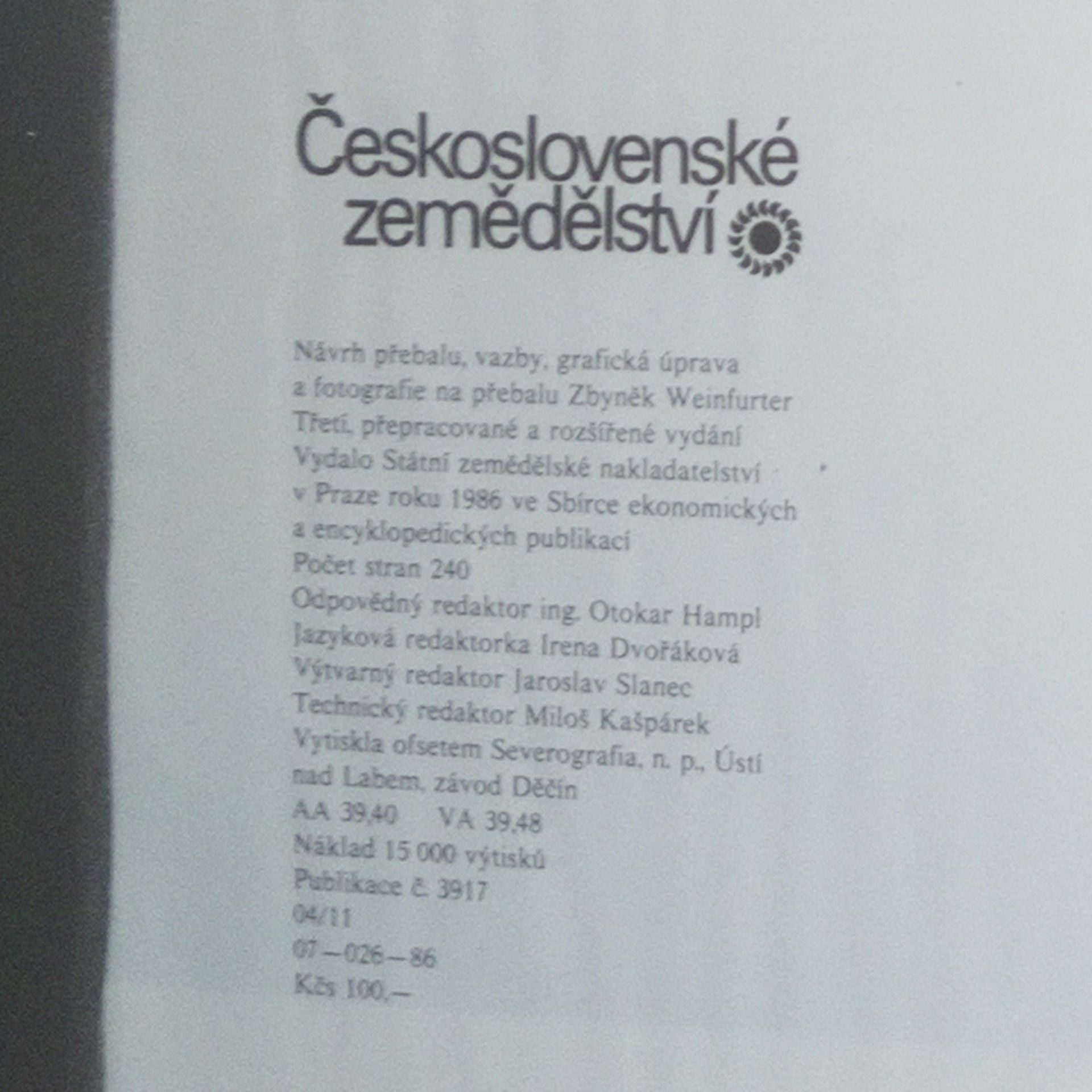 Kolektív autorov Československé zemědělství