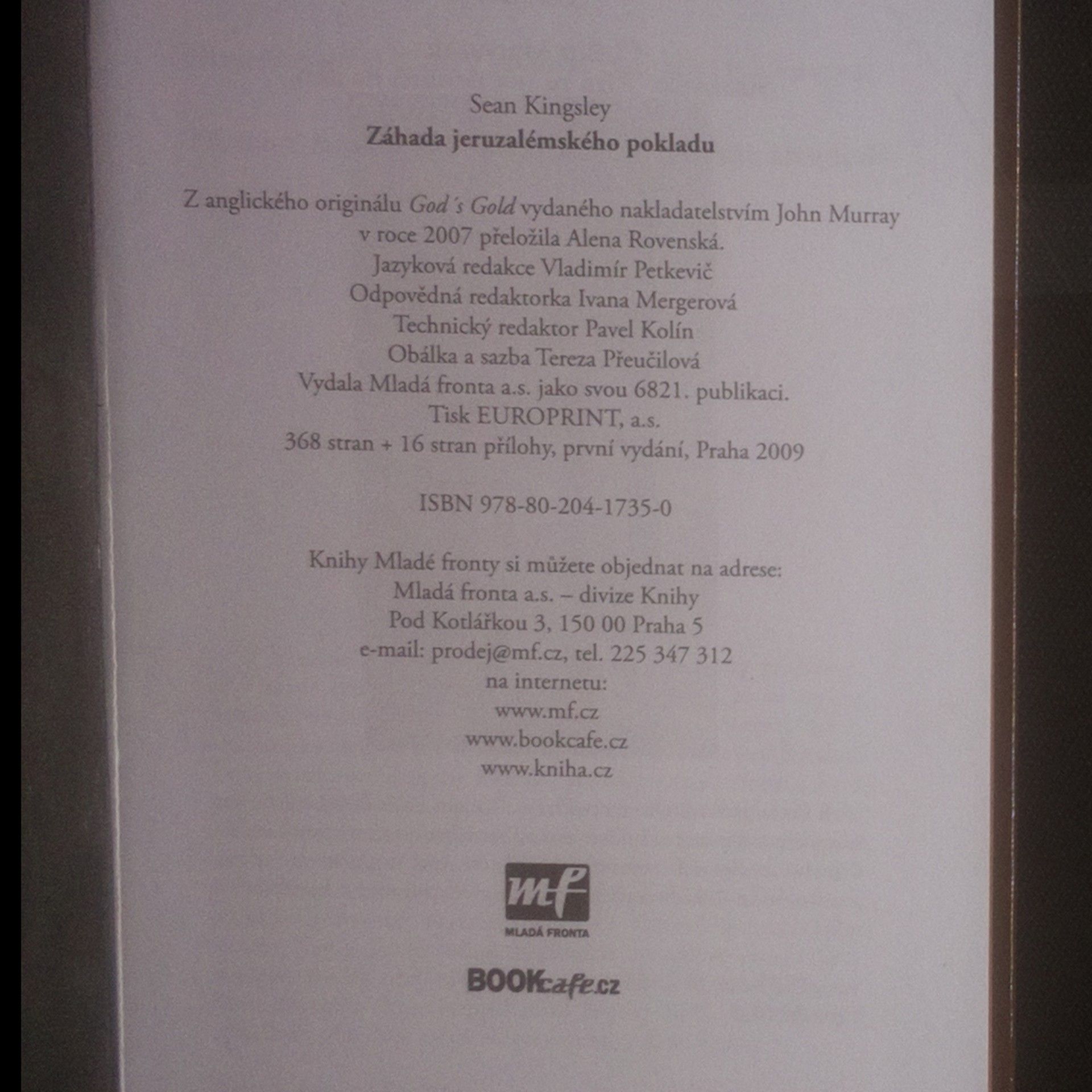 Sean A. Kingsley Záhada jeruzalémského pokladu