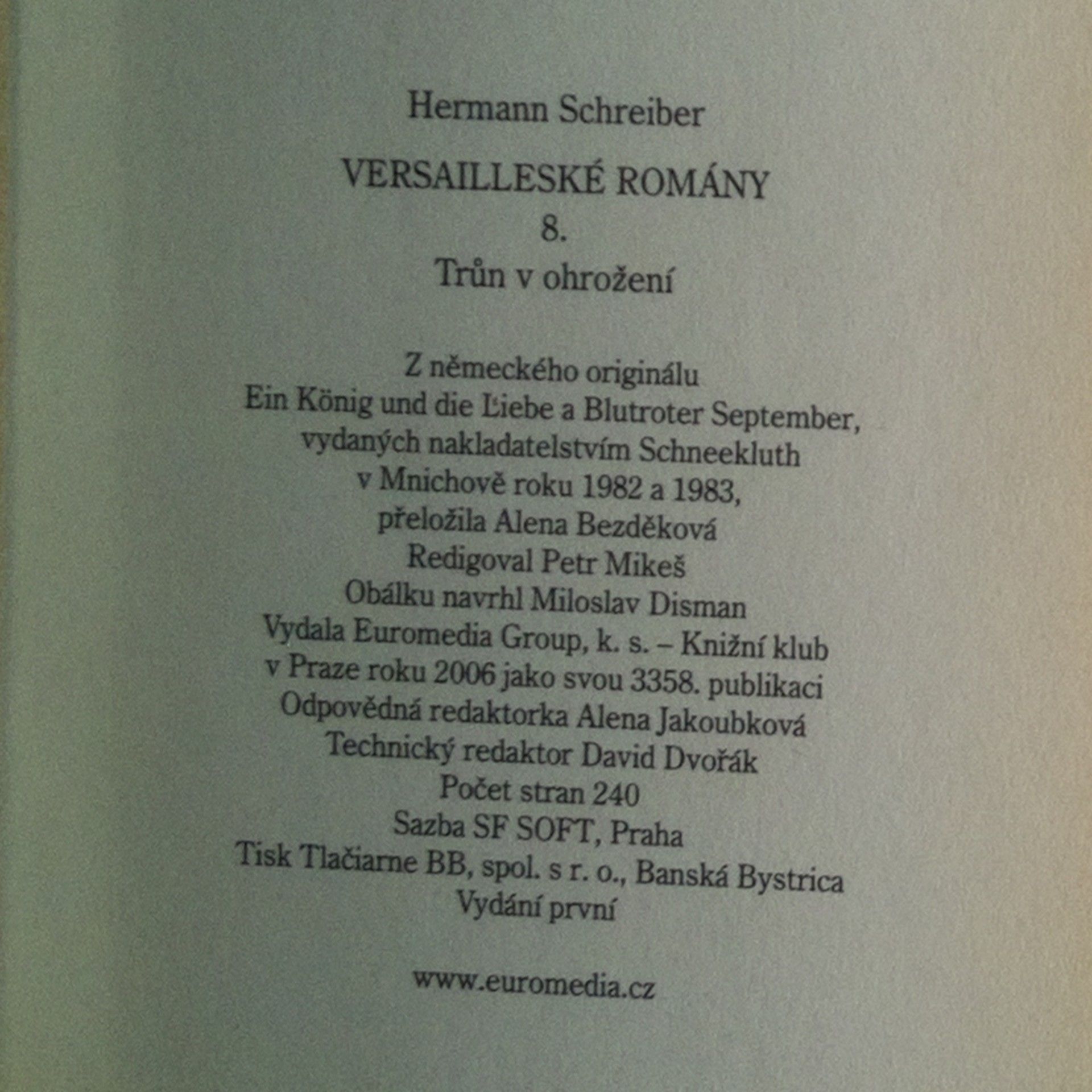 Hermann Schreiber Versailleské romány. VIII, Trůn v ohrožení