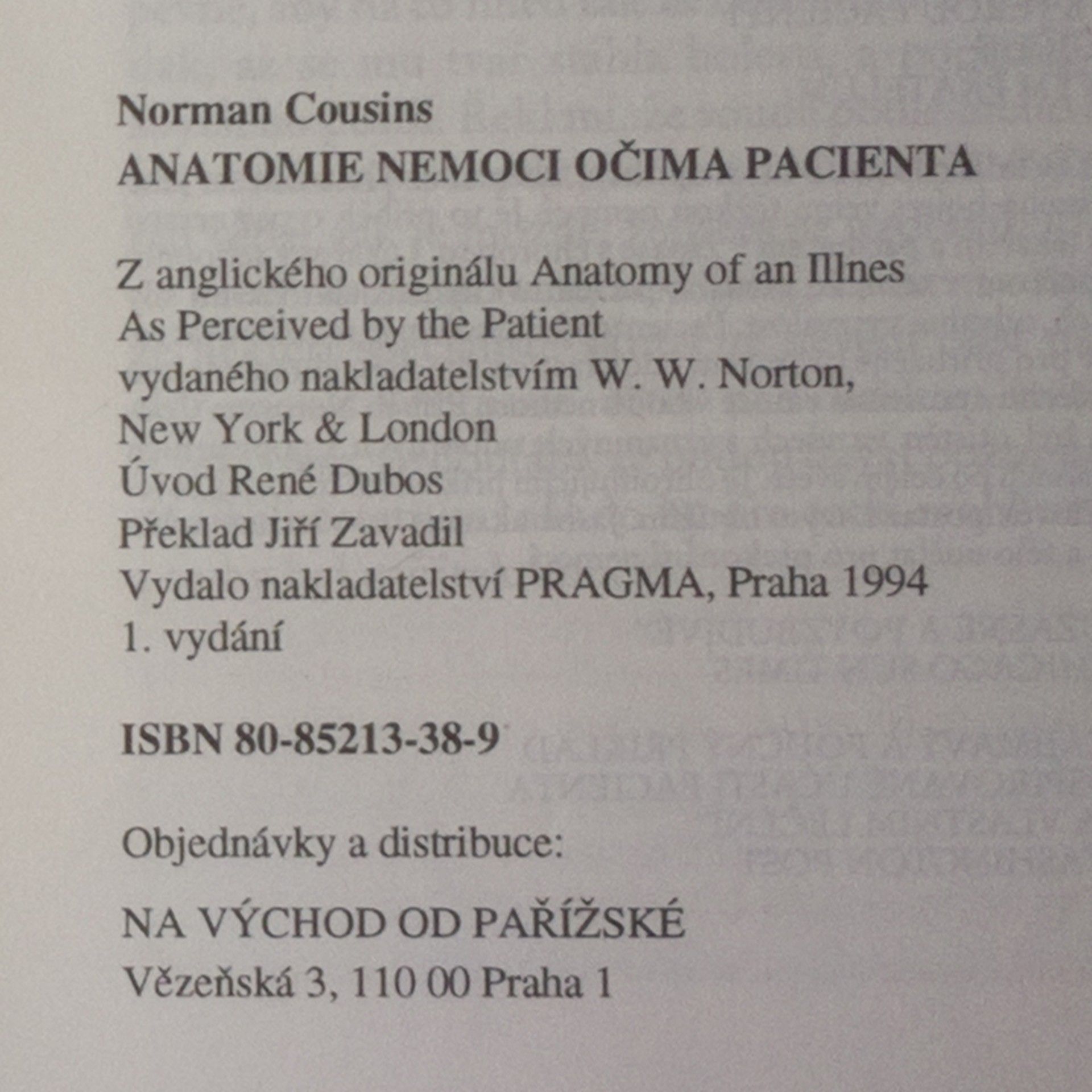 Norman Cousins Anatomie nemoci