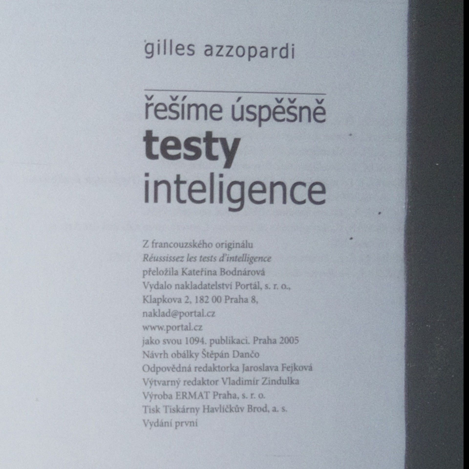 Gilles d'Ambra Azzopardi Řešíme úspěšně testy inteligence