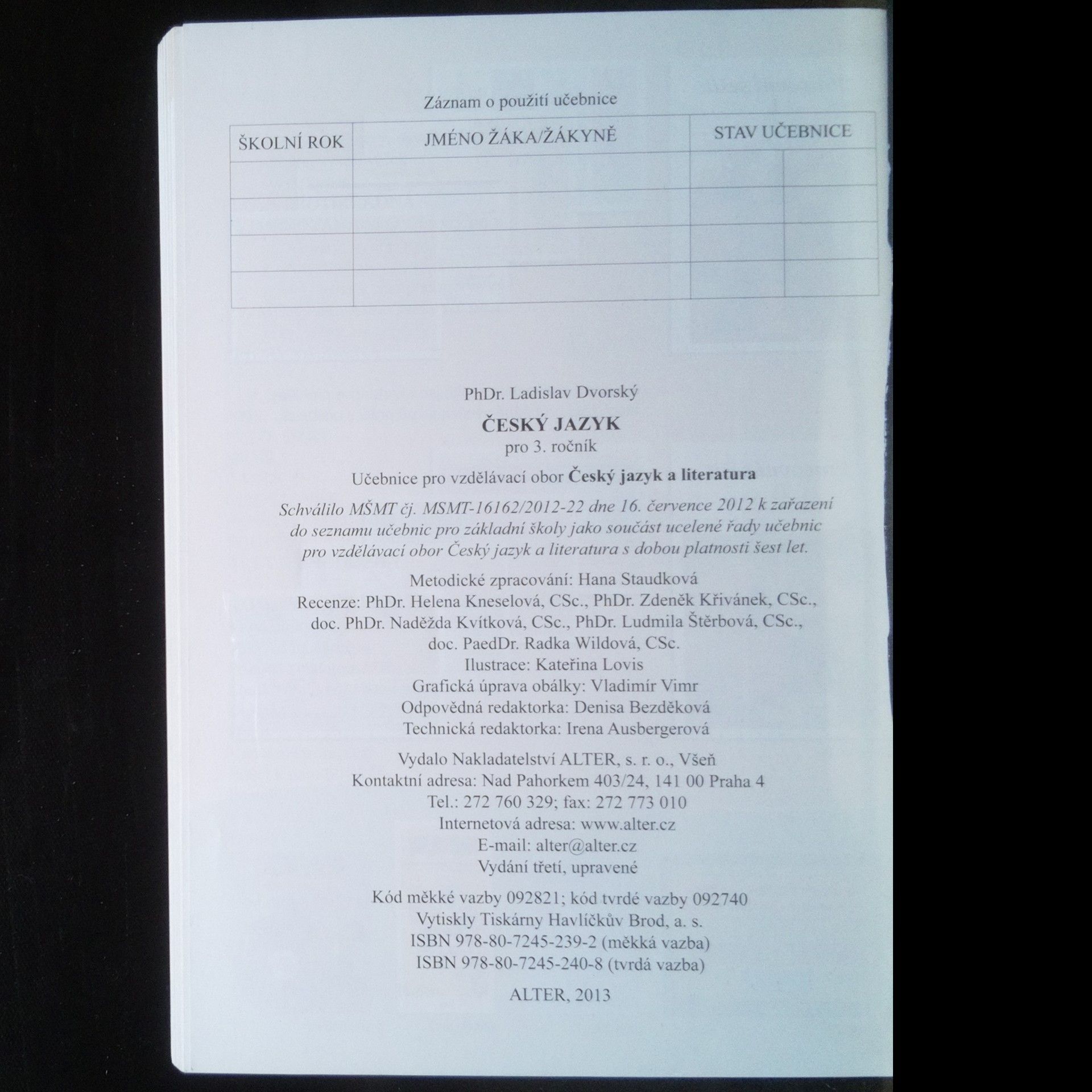Ladislav Dvorský Český jazyk 3