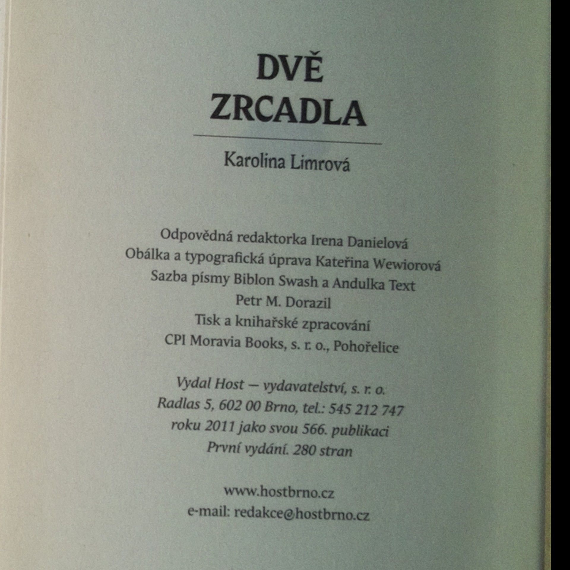 Karolína Limrová Dvě zrcadla