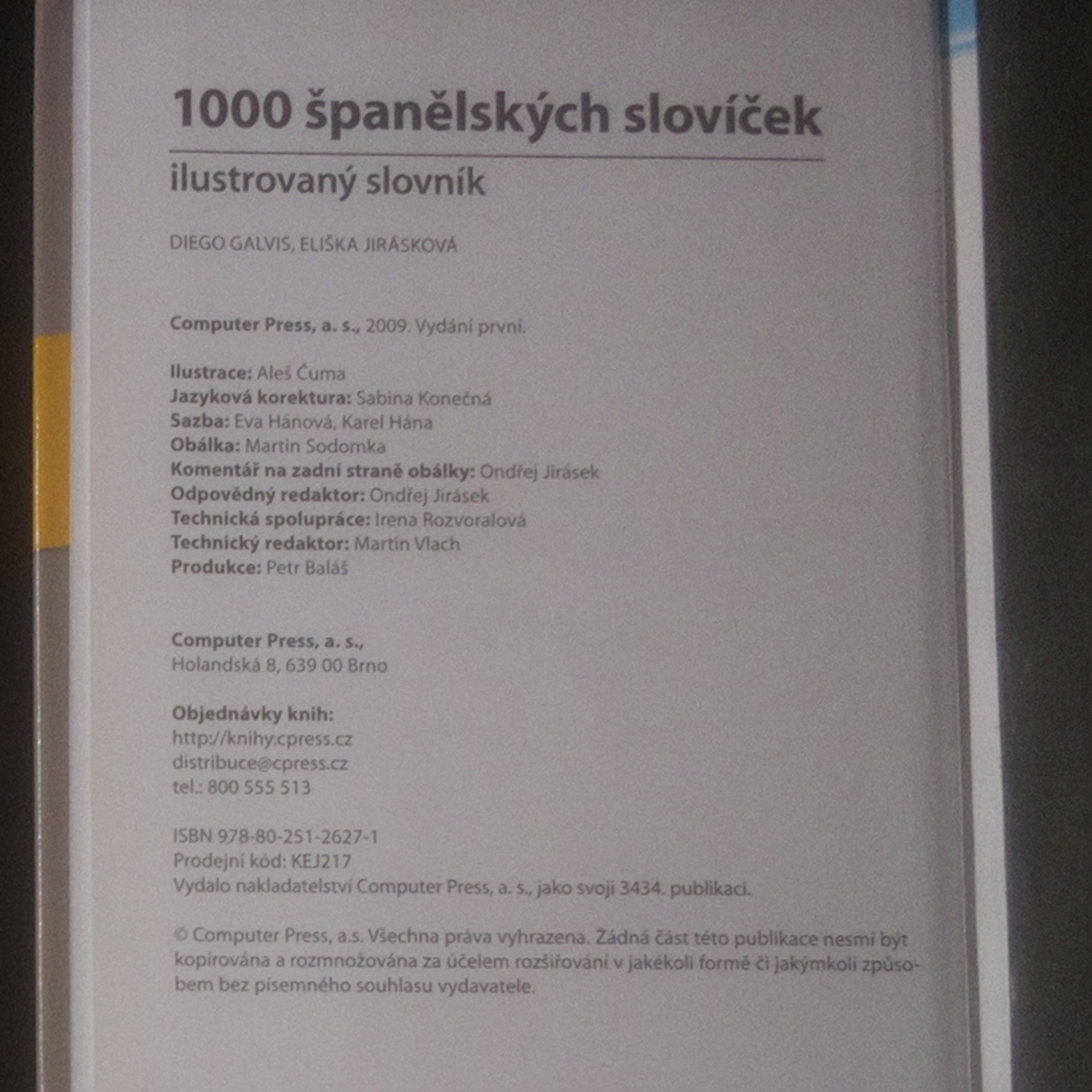 Diego Galvis 1000 španělských slovíček: Ilustrovaný slovník