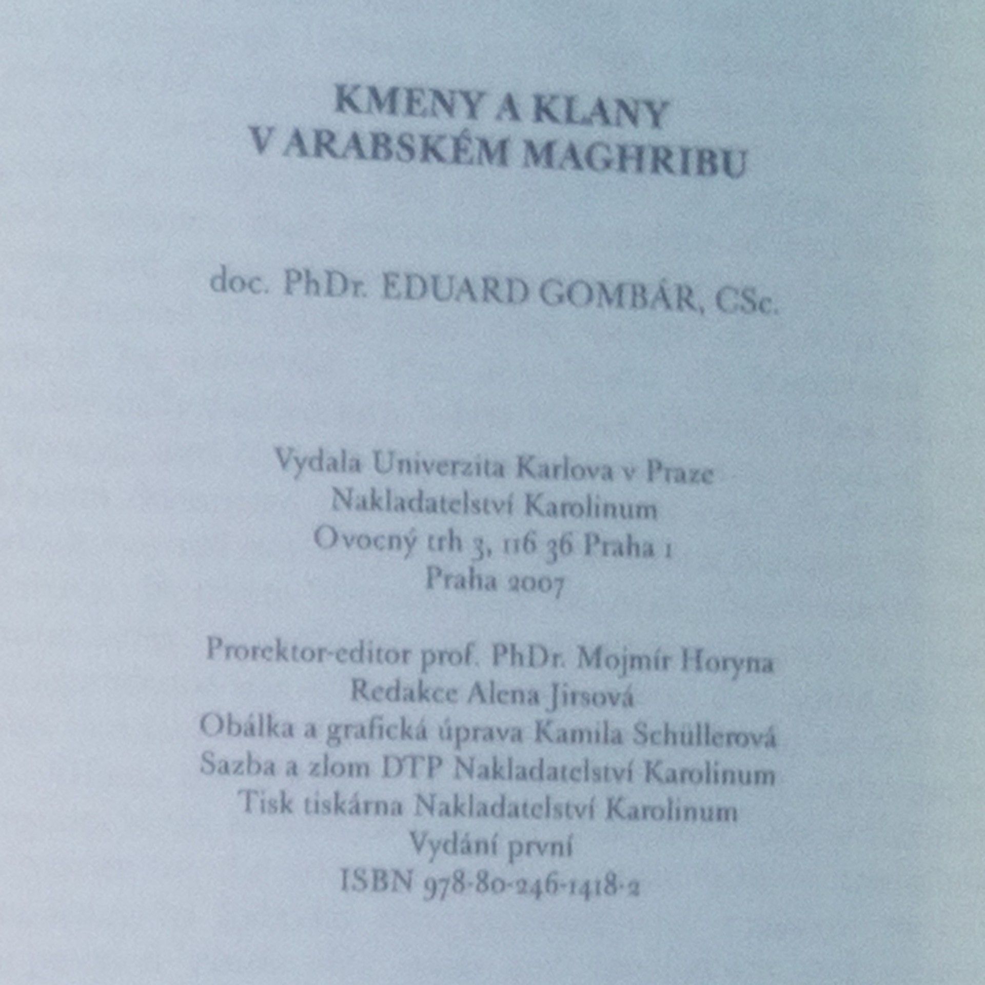 Eduard Gombár Kmeny a klany v arabském Maghribu