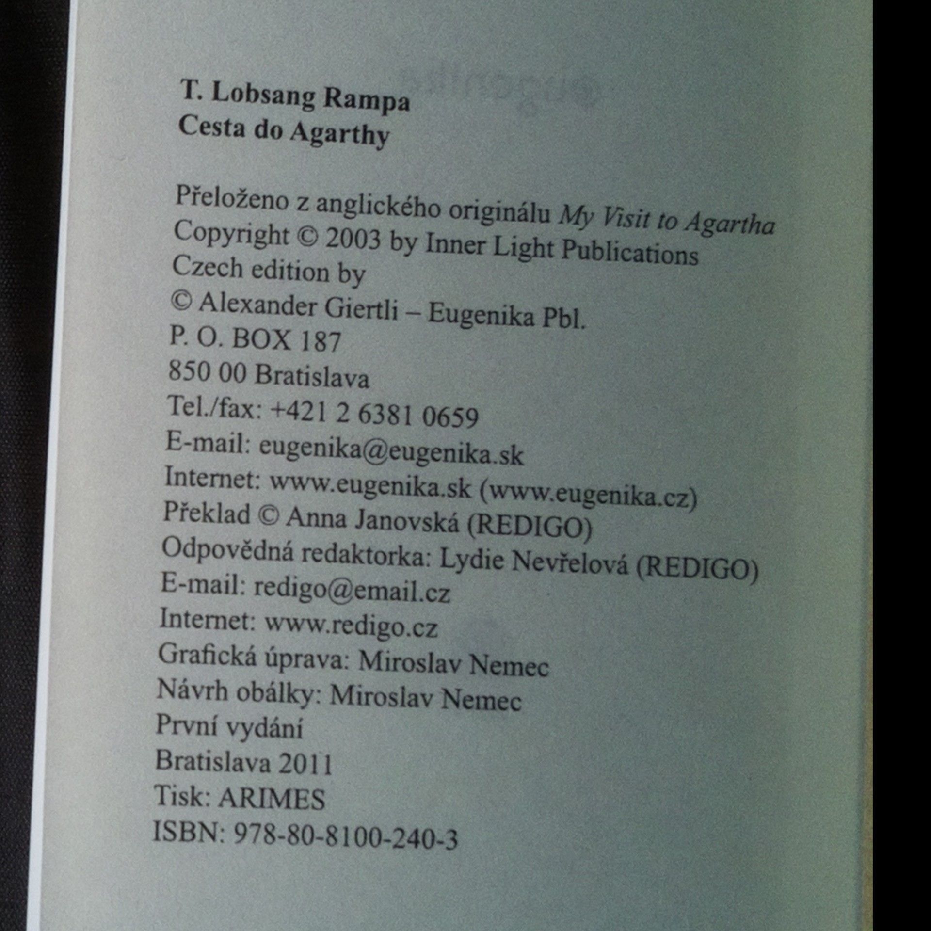Tuesday Lobsang Rampa Cesta do Agarthy