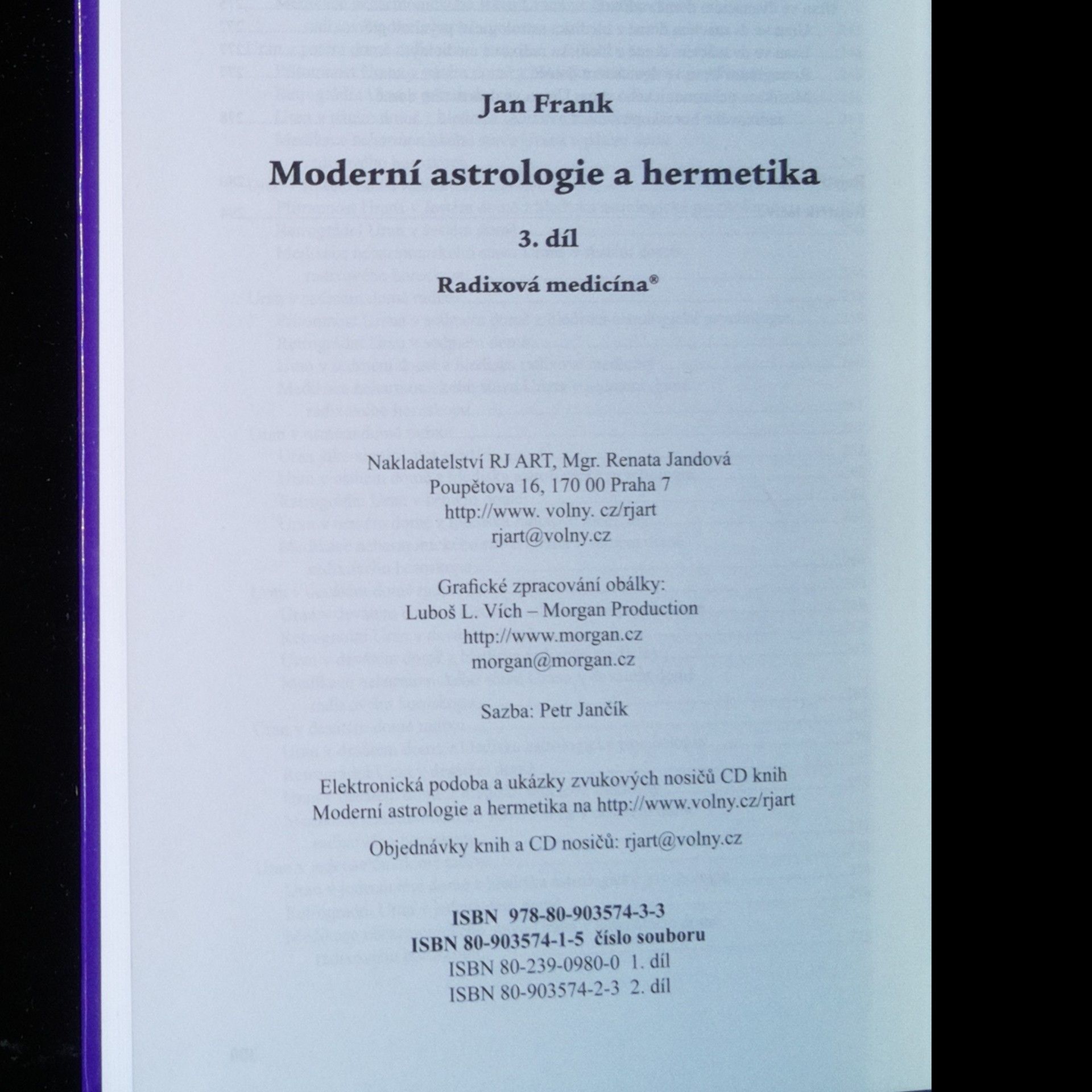 Jan Frank Moderní astrologie a hermetika 3. díl: Radixová medicína