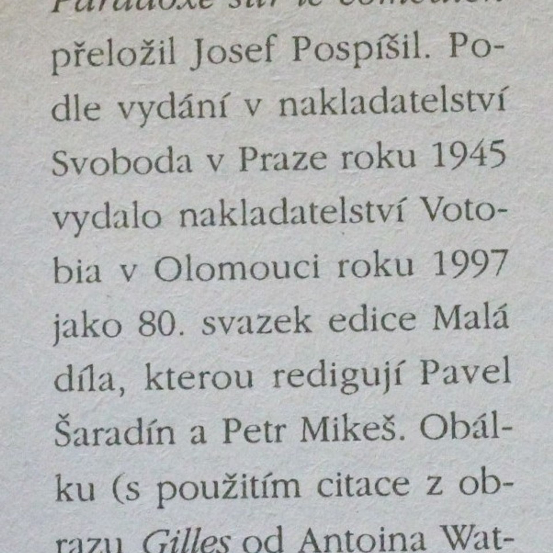 Denis Diderot Herecký paradox