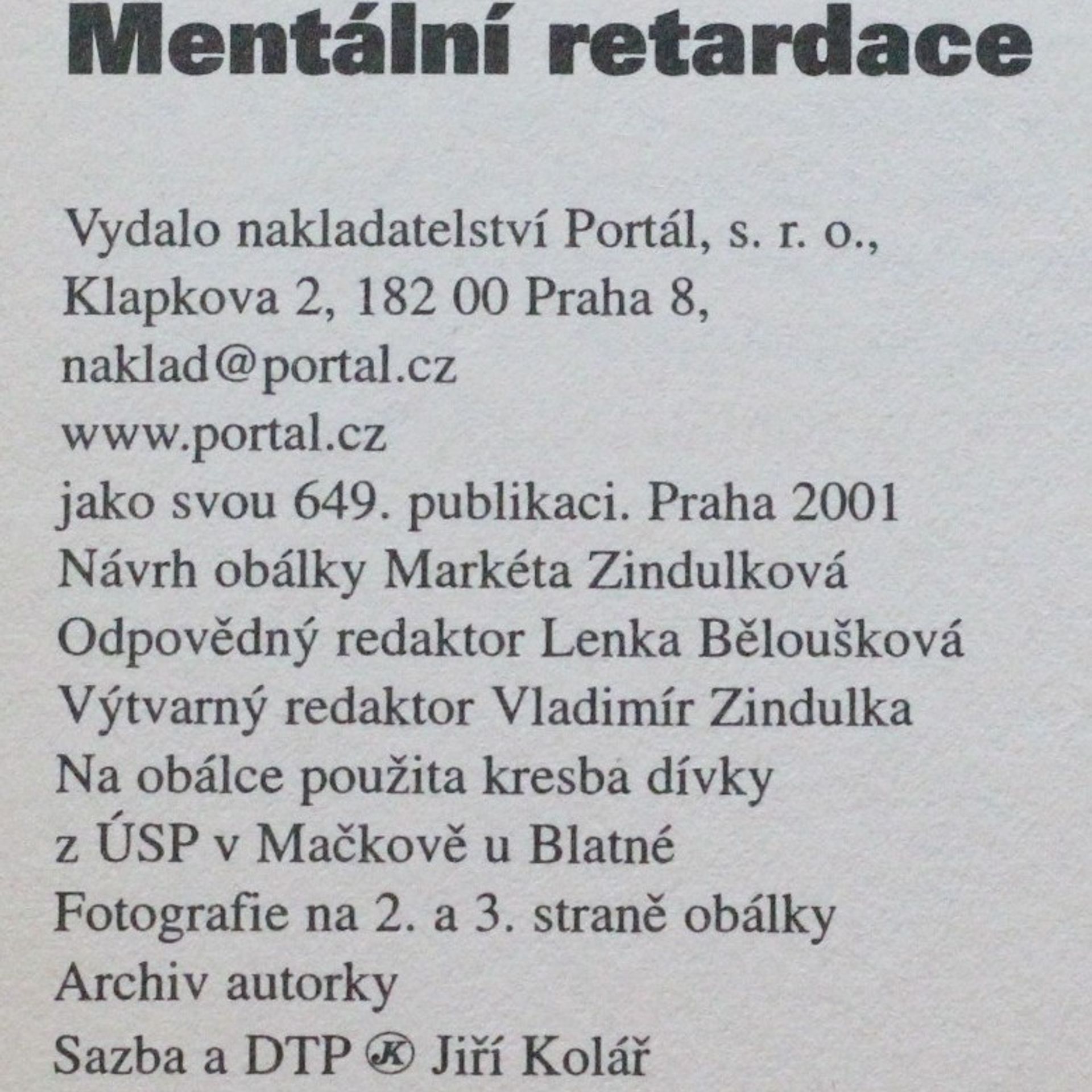 Iva Švarcová-Slabinová Mentální retardace