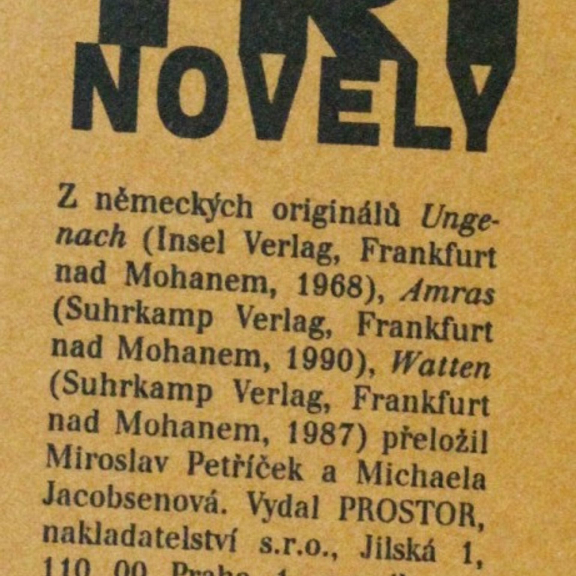 Thomas Bernhard Tři novely