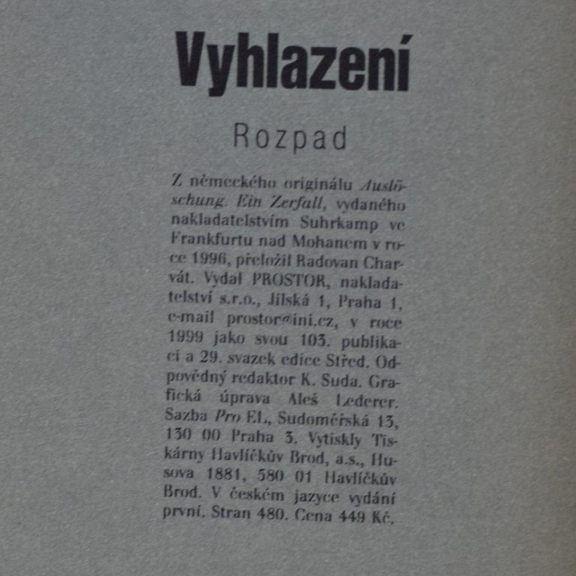 Thomas Bernhard Vyhlazení