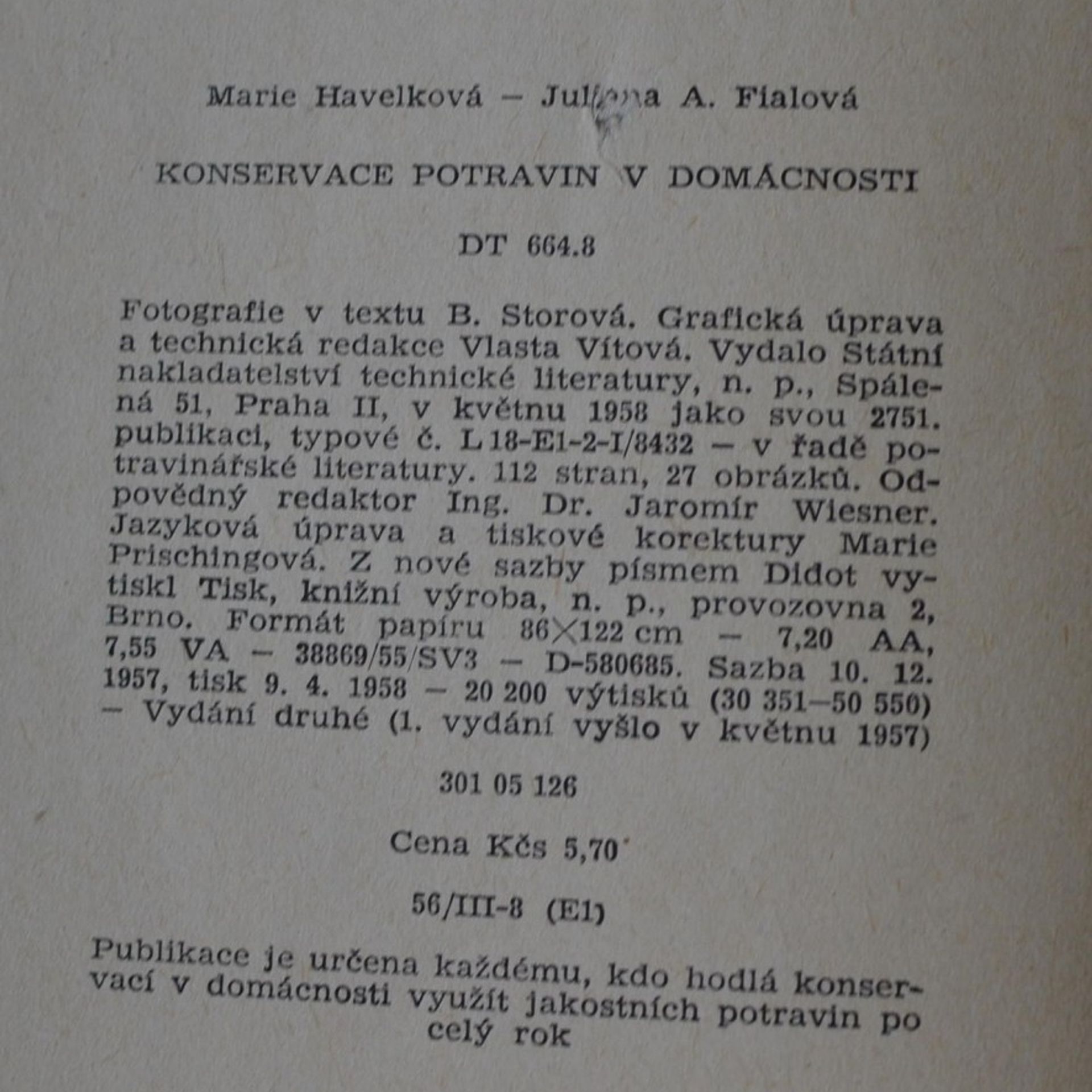 Marie Havelková Konservace potravin v domácnosti