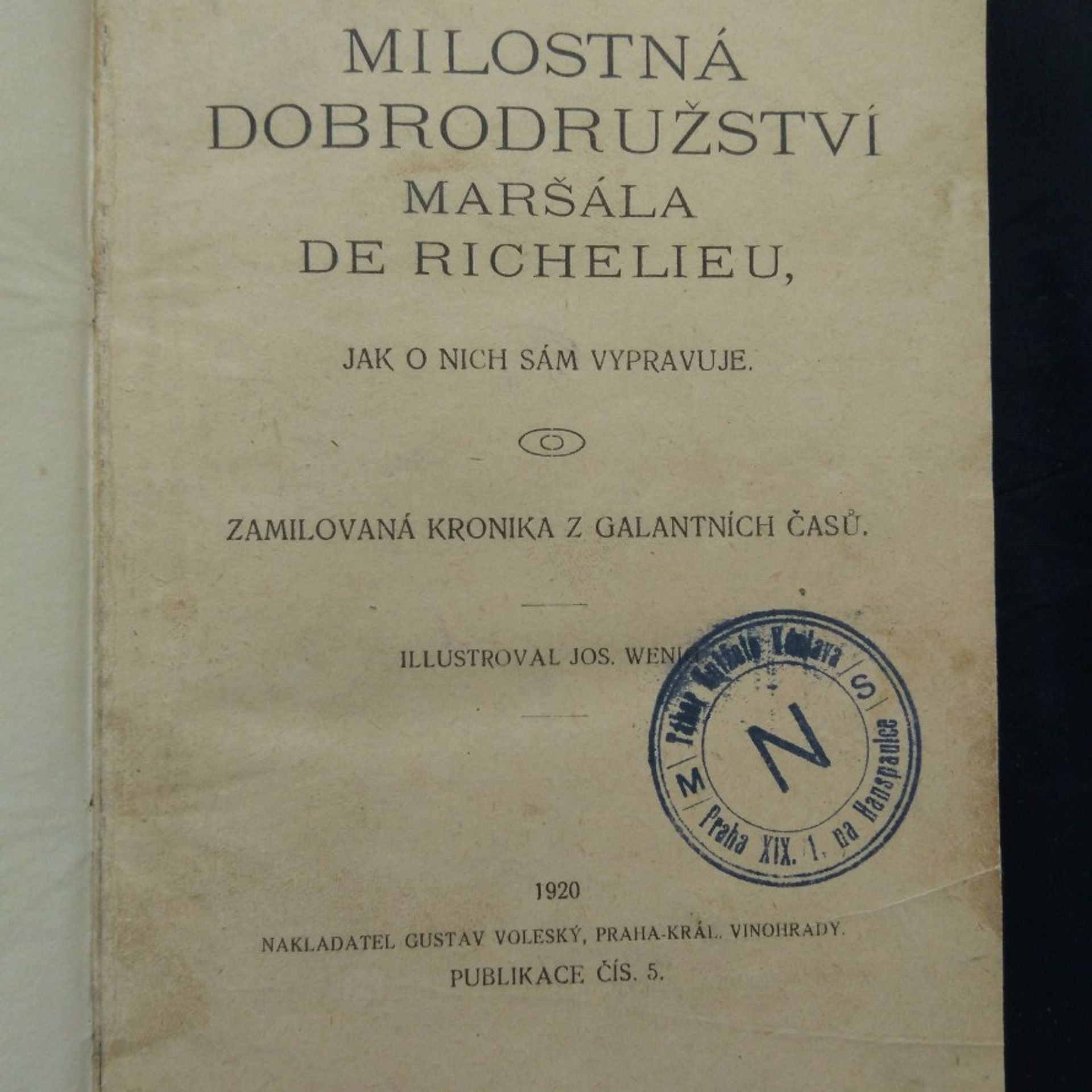 Richelieu Milostná dobrodružství maršála de Richelieu jak o nich sám vypravuje (ppl, 222 s., il. J. Wenig)