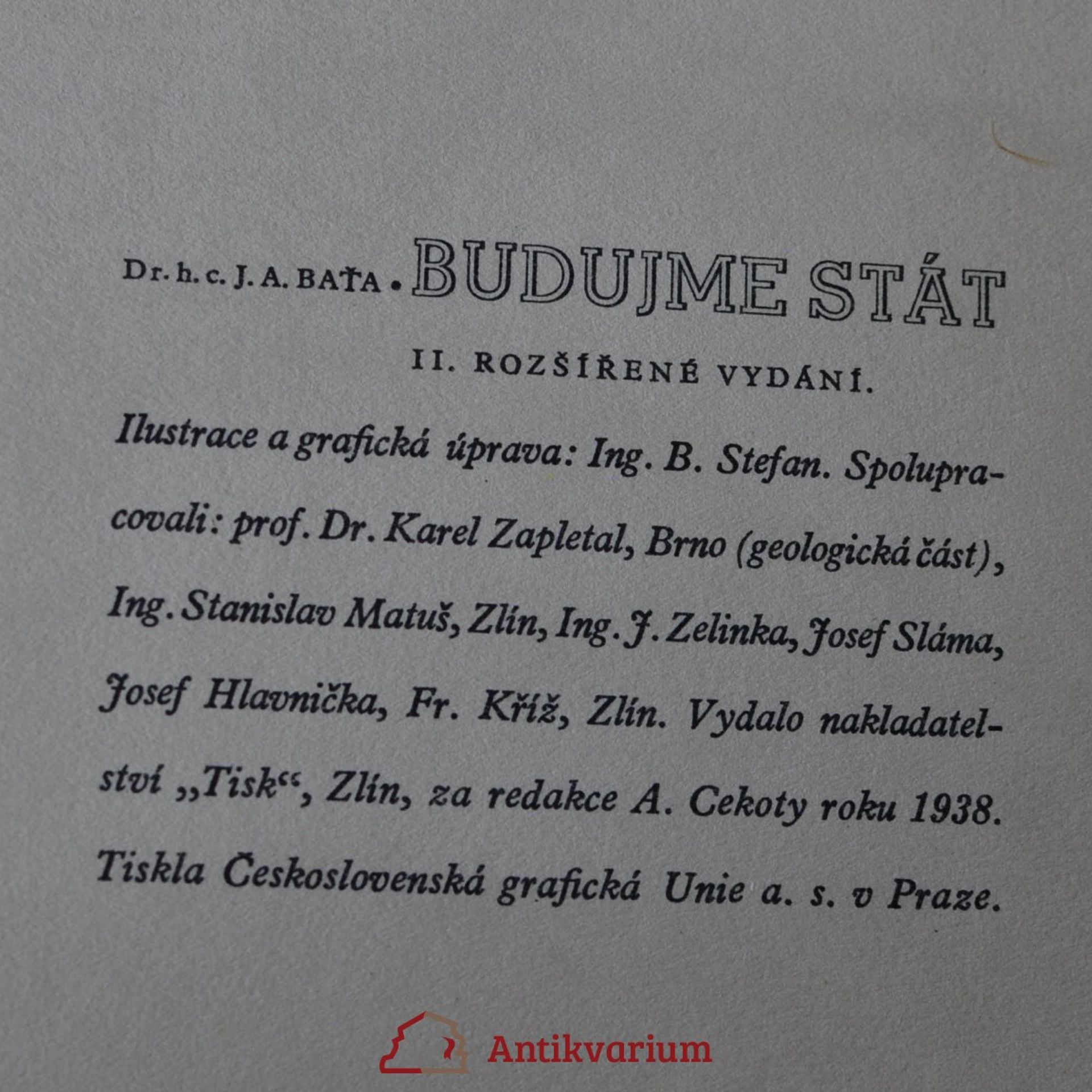 Jan Antonín Baťa Budujme stát