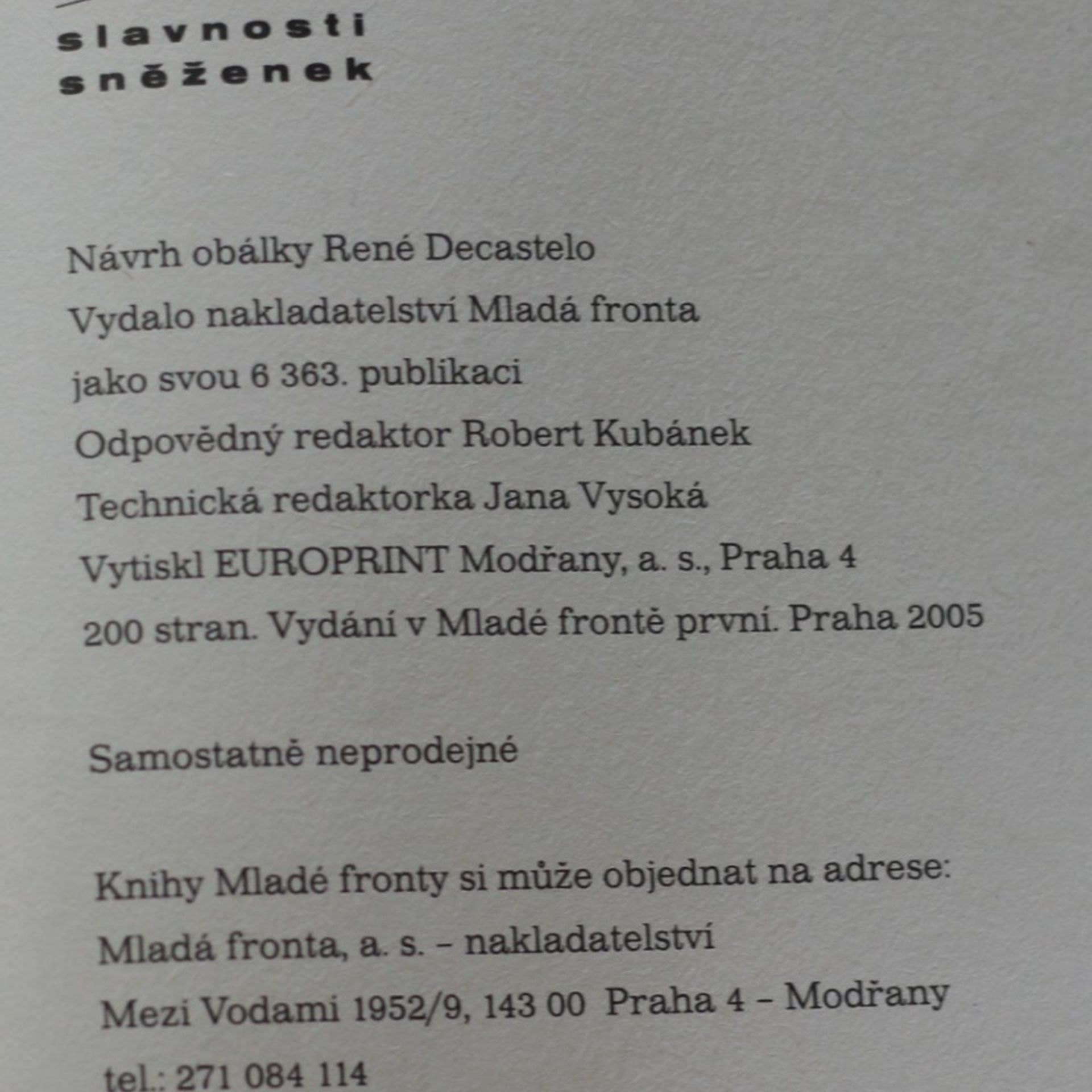 Bohumil Hrabal Slavnosti sněženek