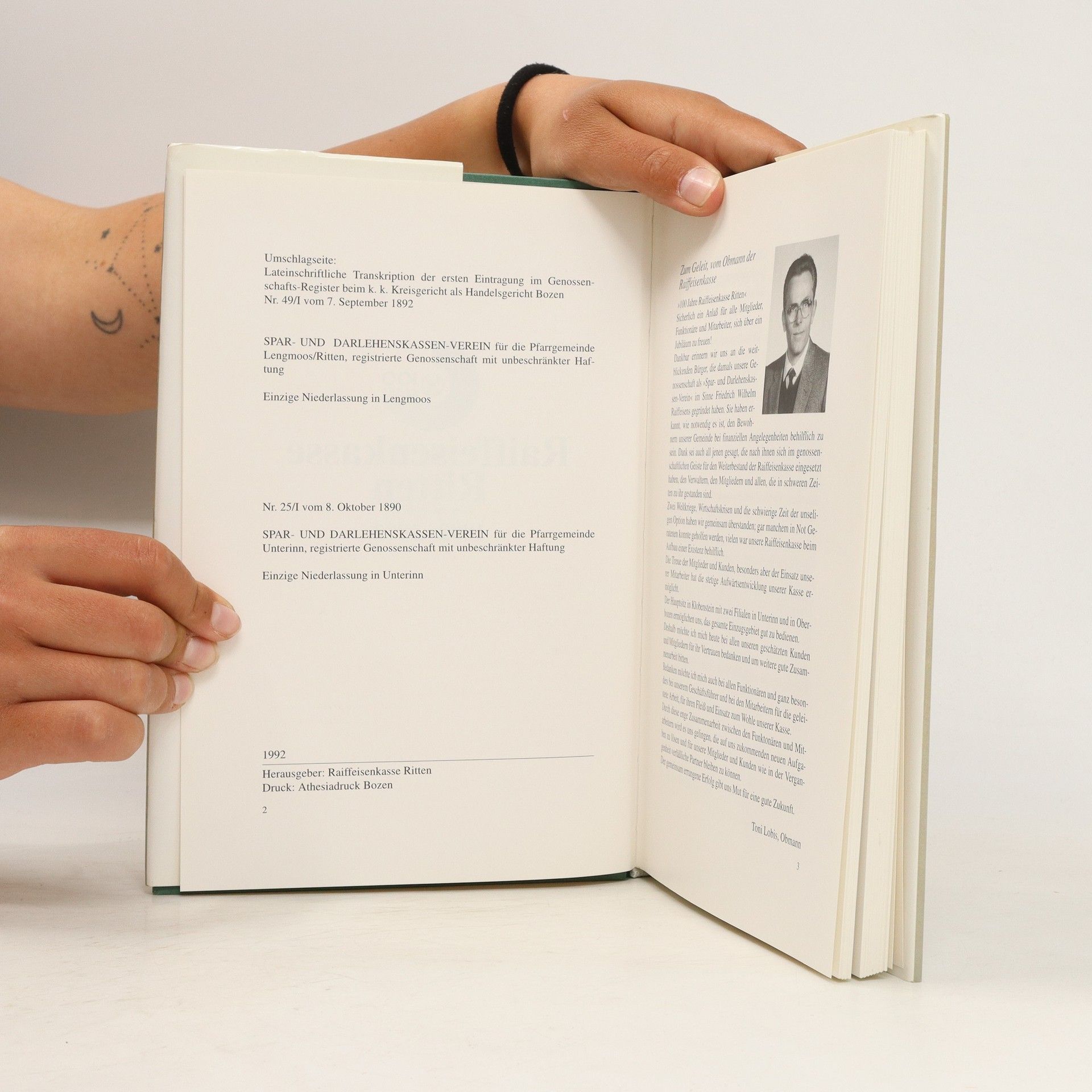 Autorenkollektiv Raiffeisenkasse Ritten 1892-1992