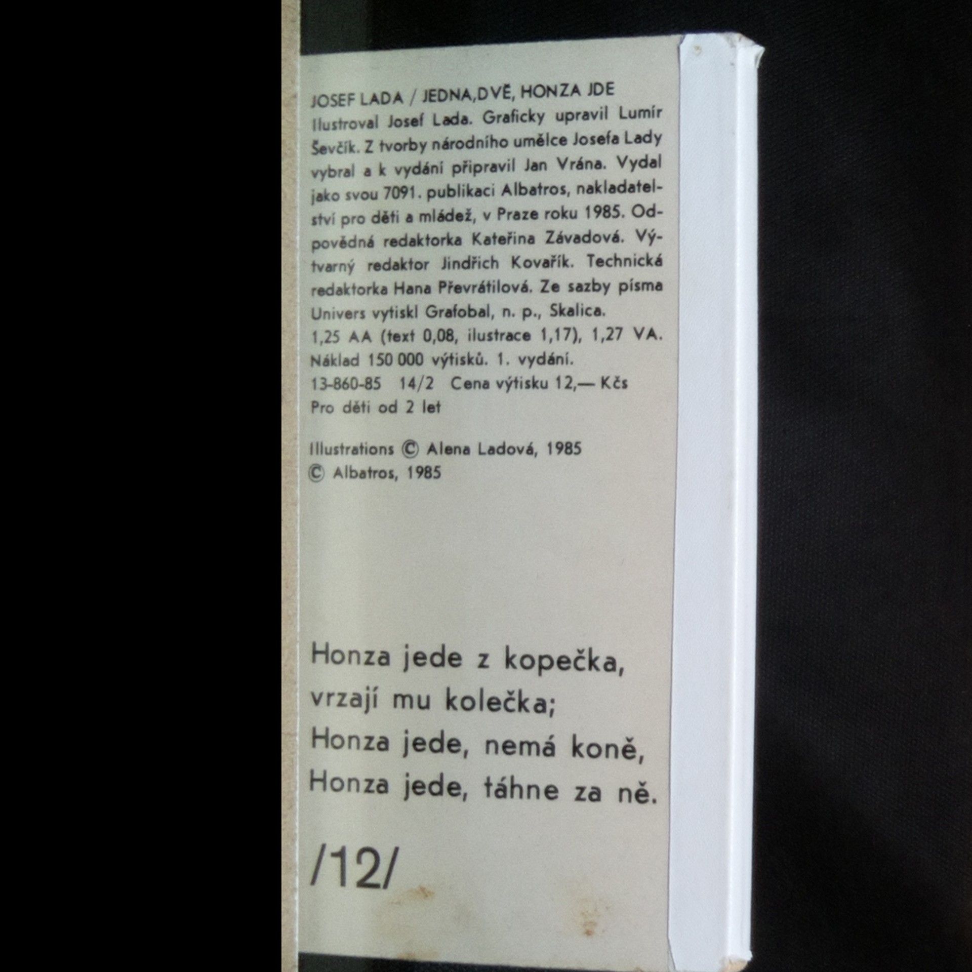 Josef Lada Jedna, dvě, Honza jde