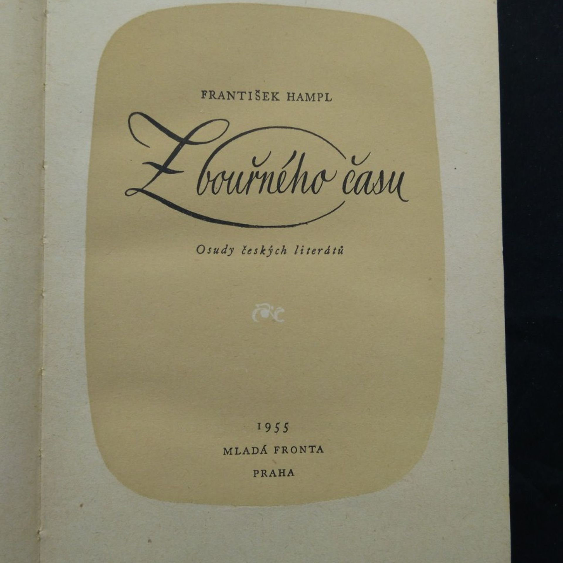 doc. Ing. František Hampl, CSc. Z bouřného času. Osudy českých literátů.
