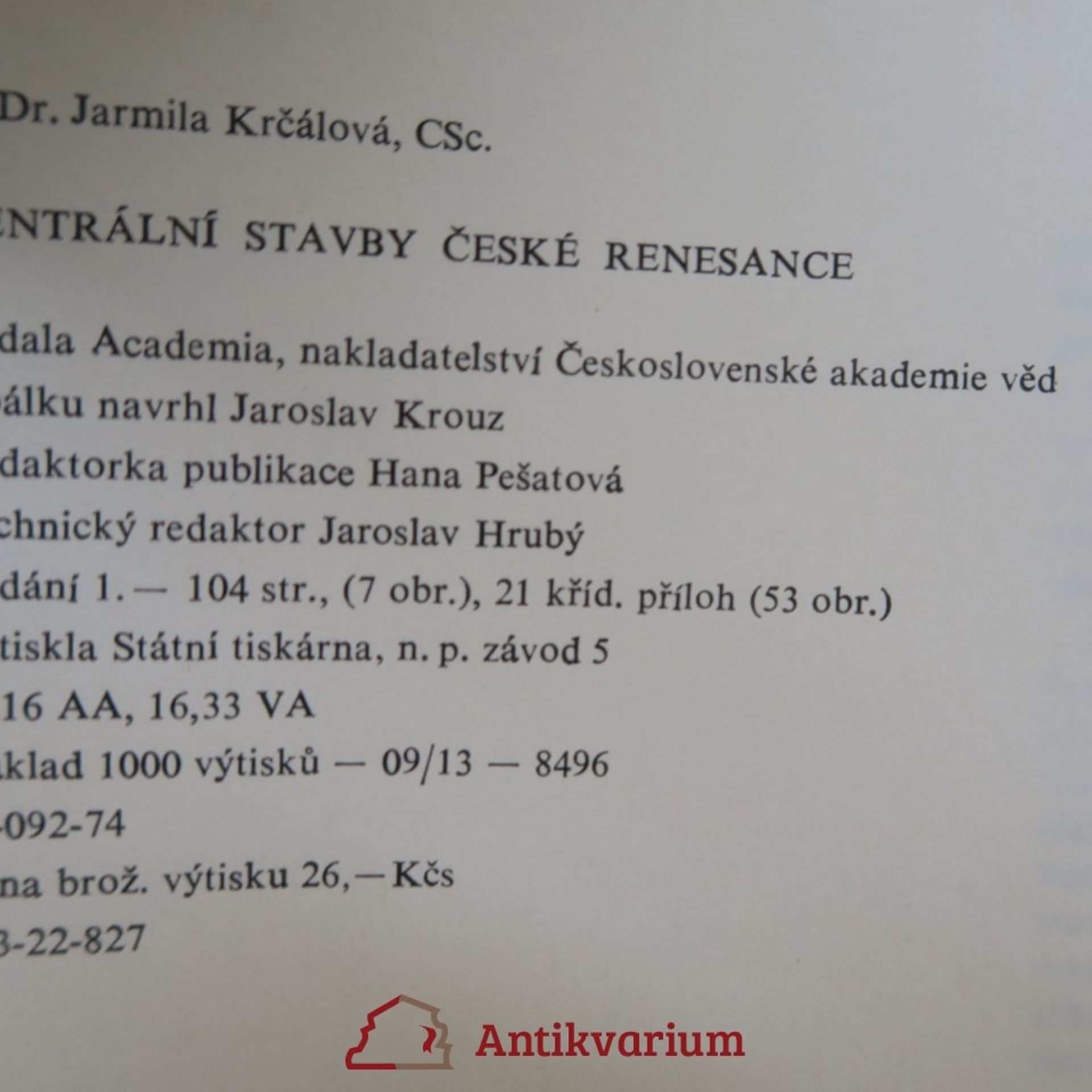 Jarmila Krčálová Centrální stavby české renesance