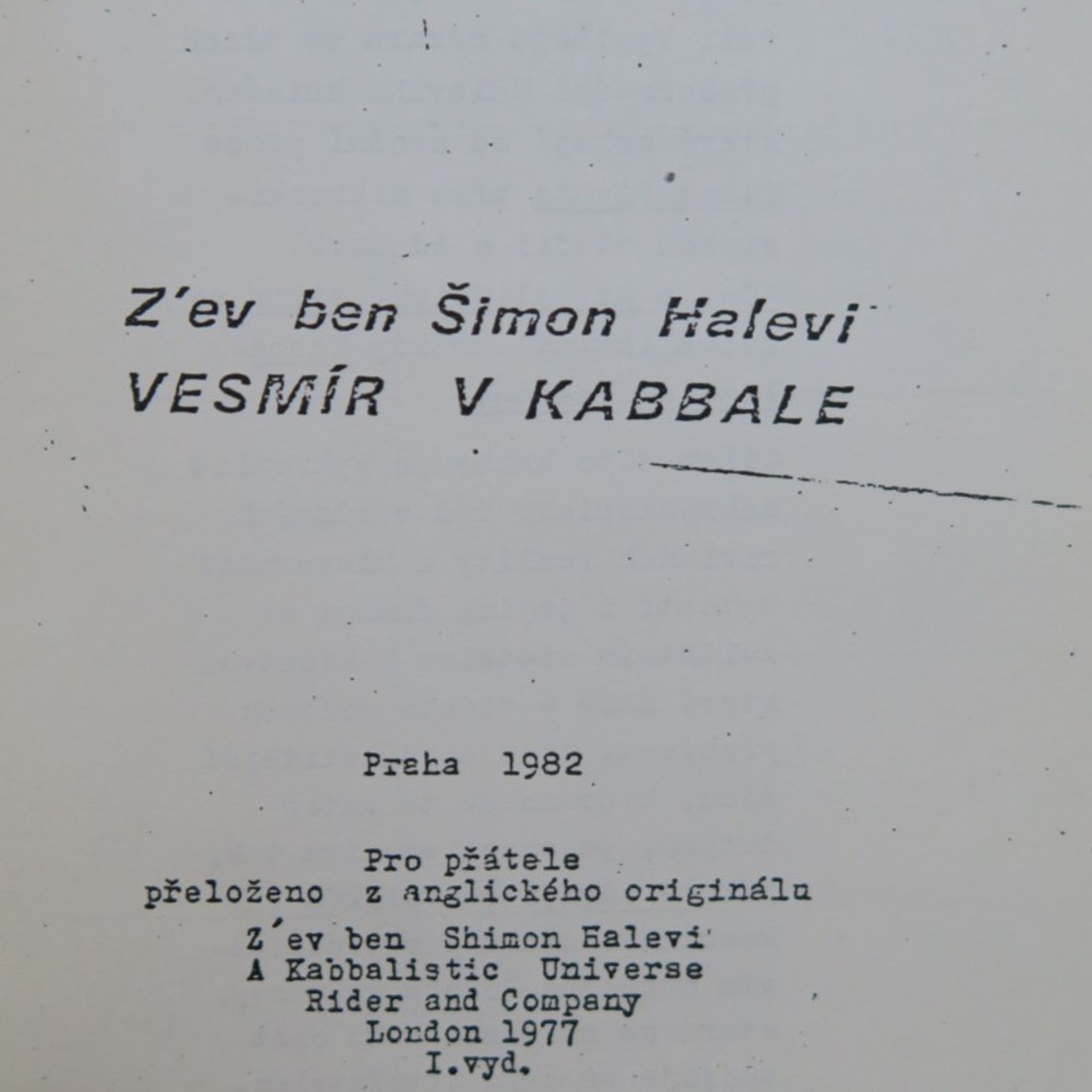 Zev Ben-Shimon Halevi Vesmír v Kabbale