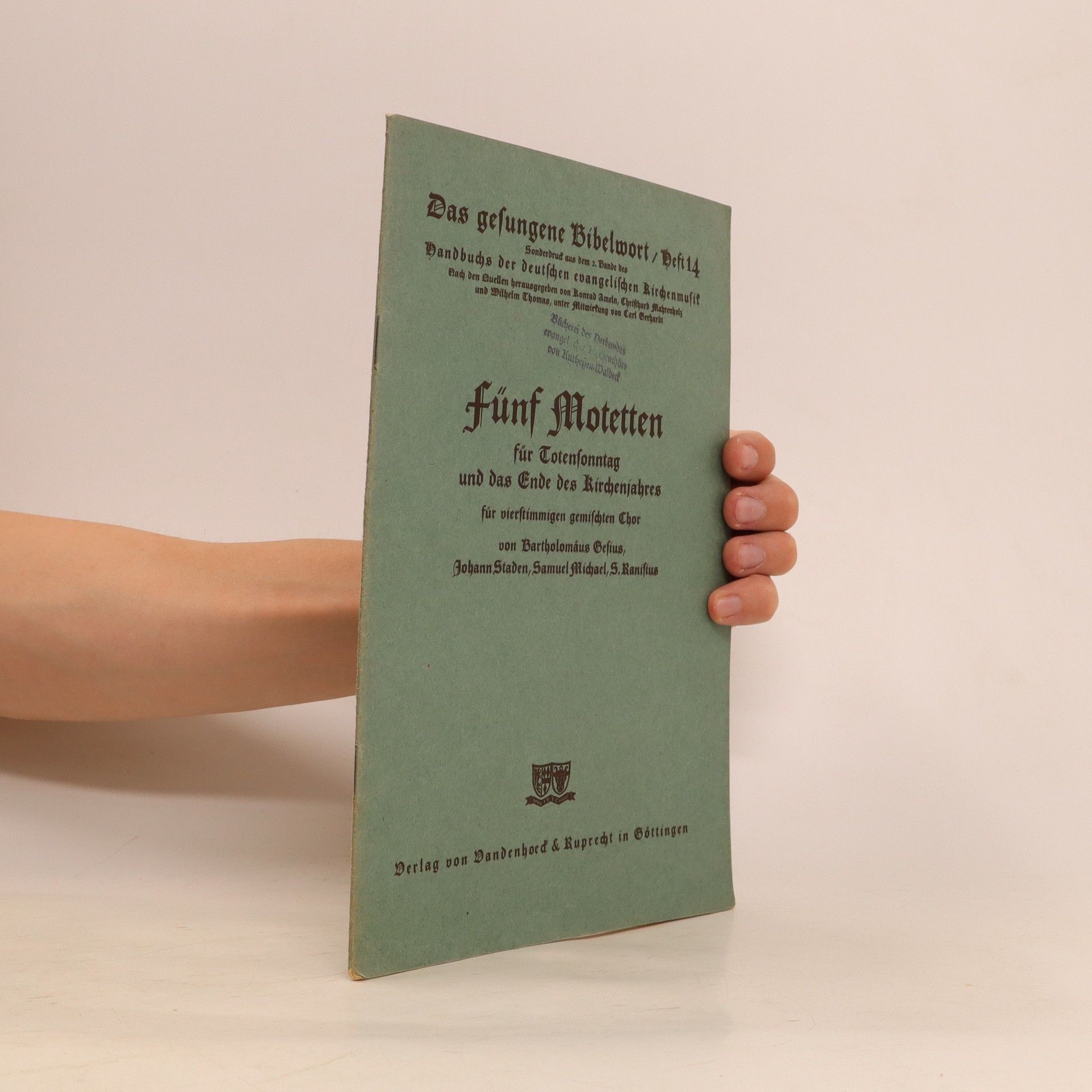 Collectif d'auteurs Das gesungene Bibelwort.Heft 14. Fünf Motetten