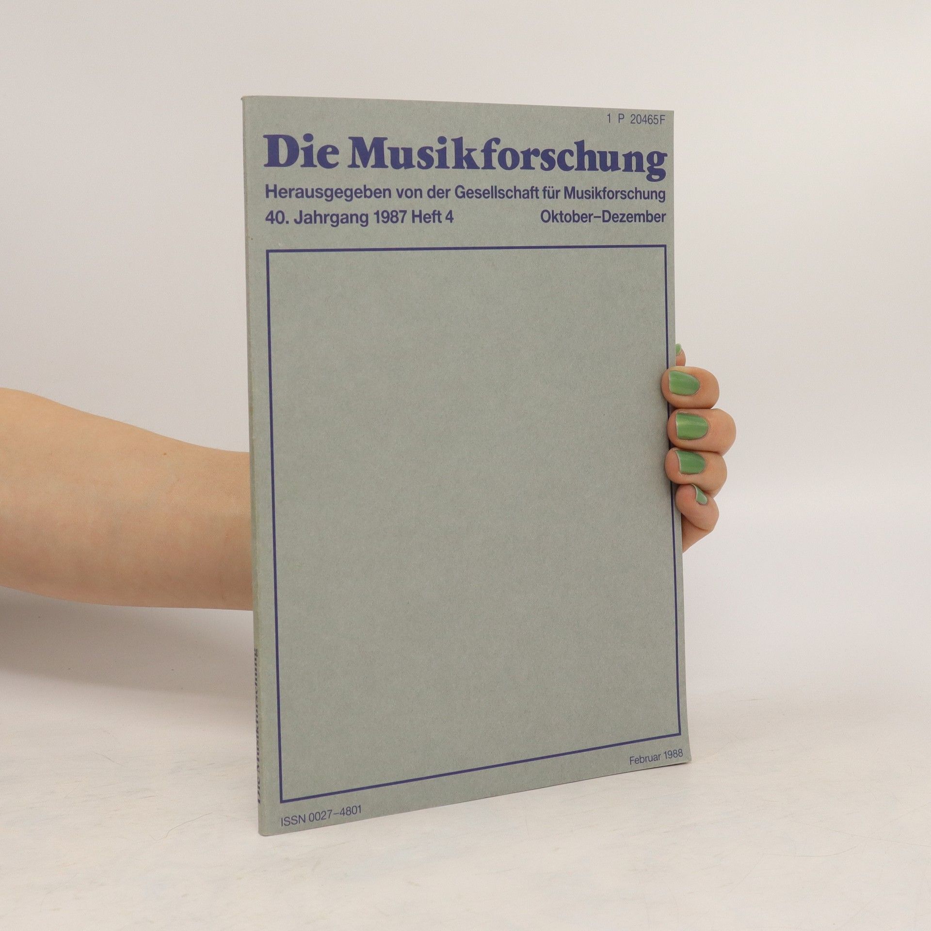 Autorenkollektiv Die Musikforschung 40/1987